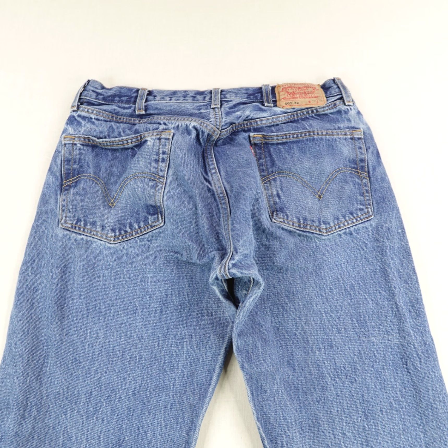 Levi's VINTAGE Levi's 501 XX Jeans Mens 38x34 Denim Blue Regular Fit Y2K Button Fly Pockets Size US 34 / EU 50 - 6 Thumbnail