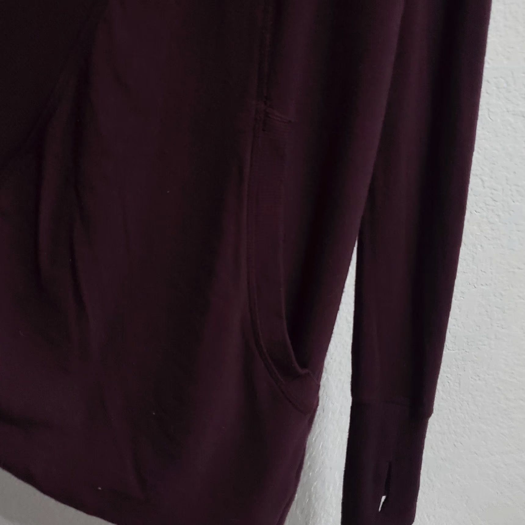 Athleta Athleta Cardigan Womens S Plum Open Front Waterfall Pockets Thumbholes Modal Cardigan Womens S Purple Athleisure Fall Winter Size S / US 4 / IT 40 - 3 Thumbnail