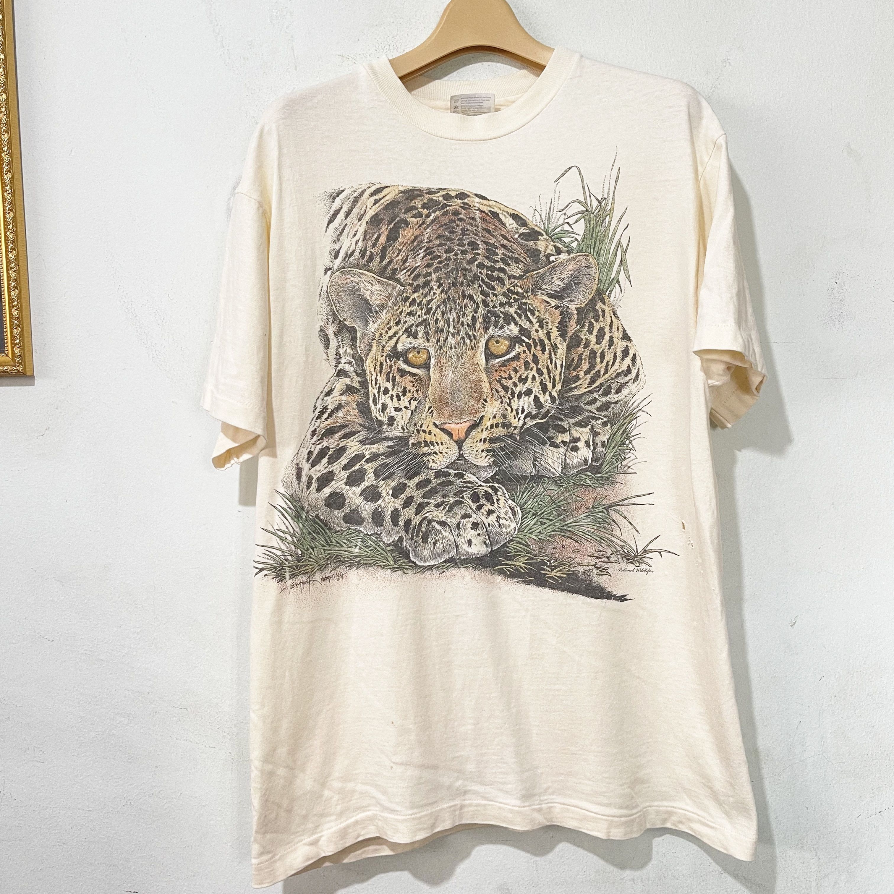 Vintage Vintage 90s Leopard Wildlife T-Shirt Size US M / EU 48-50 / 2 - 1 Thumbnail