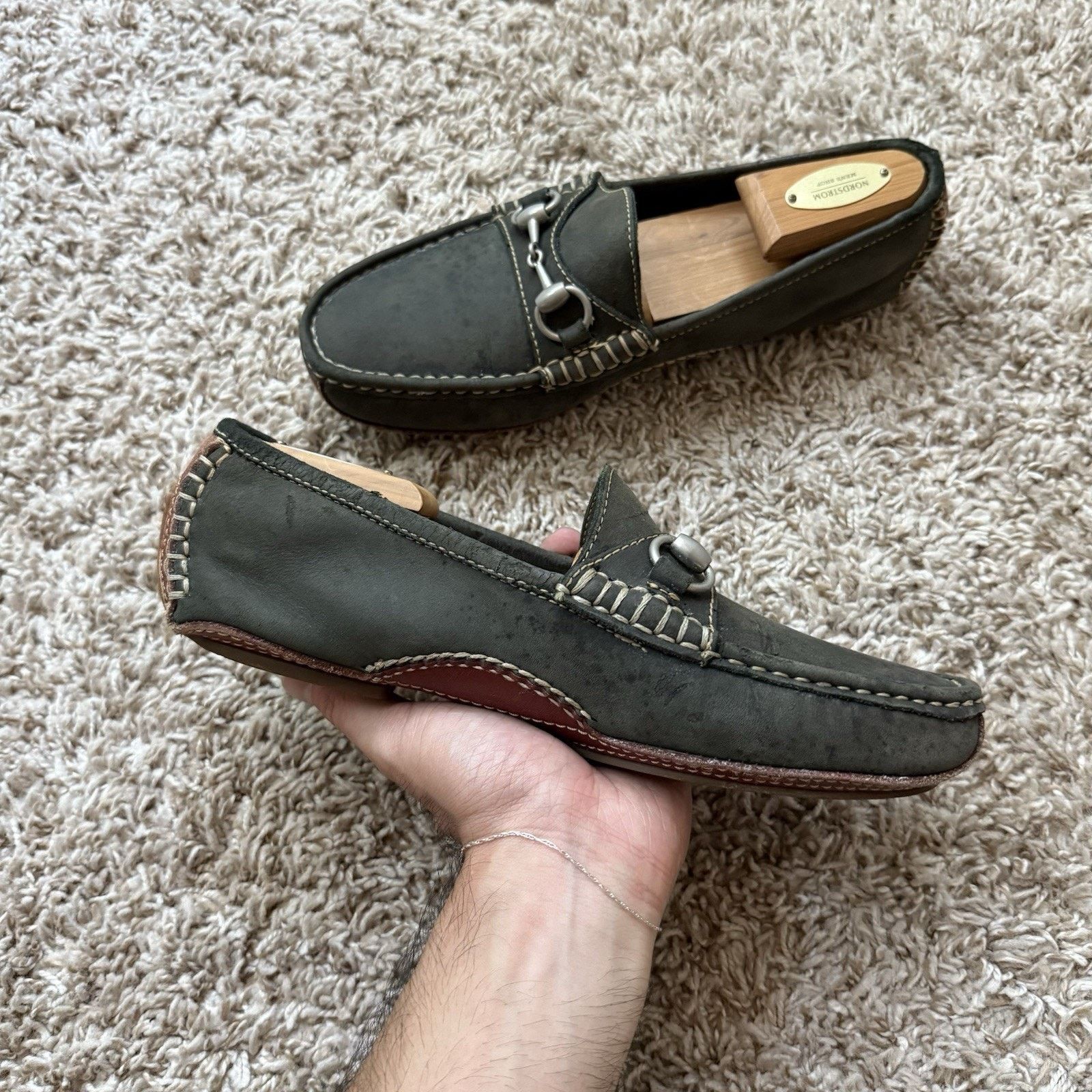 Gucci Vintage Gucci Horsebit Loafers Green Leather Size 40 / USA 7 Size US 7 / EU 40 - 10 Thumbnail