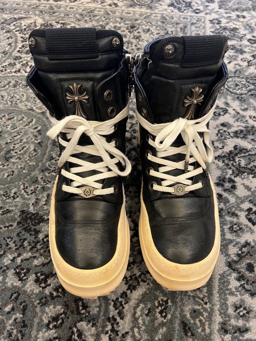 Rick Owens Chrome hearts n Rick Owens geobasket sneakers | Grailed