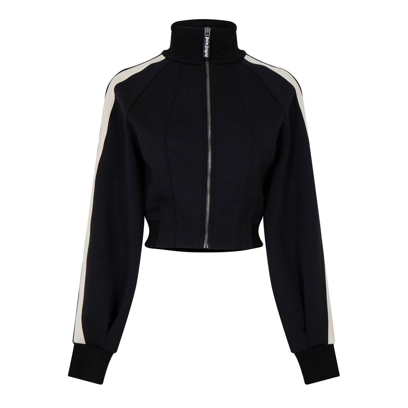 Palm Angels o1g2r1mq0325 Cropped Tracksuit Jacket in Black & White Size M / US 6-8 / IT 42-44 - 1 Thumbnail