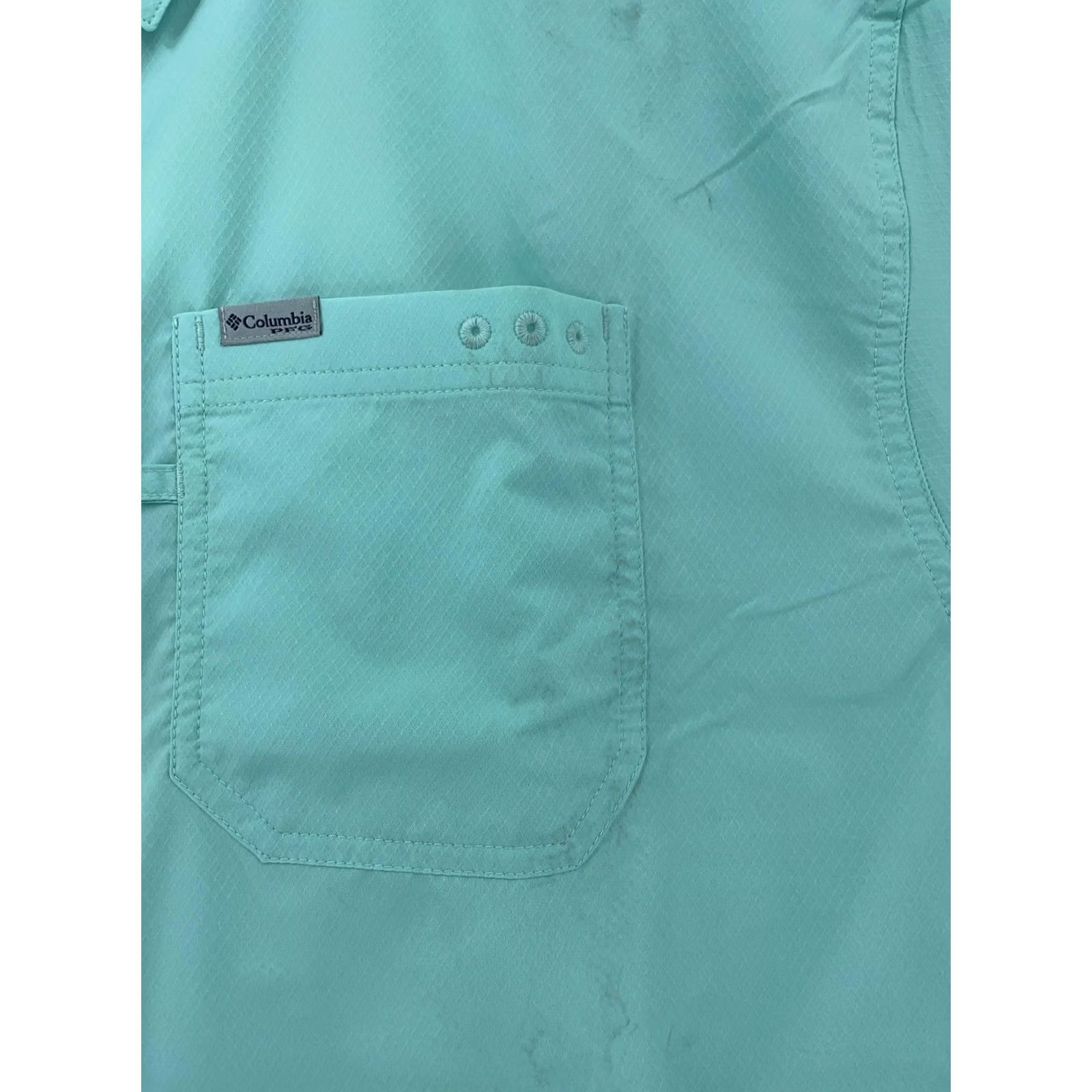 AQUA Columbia PFG Shirt Mens 2XL Aqua Omni Shade UPF 50 Fishing Collared Button Up Size US XXL / EU 58 / 5 - 5 Thumbnail