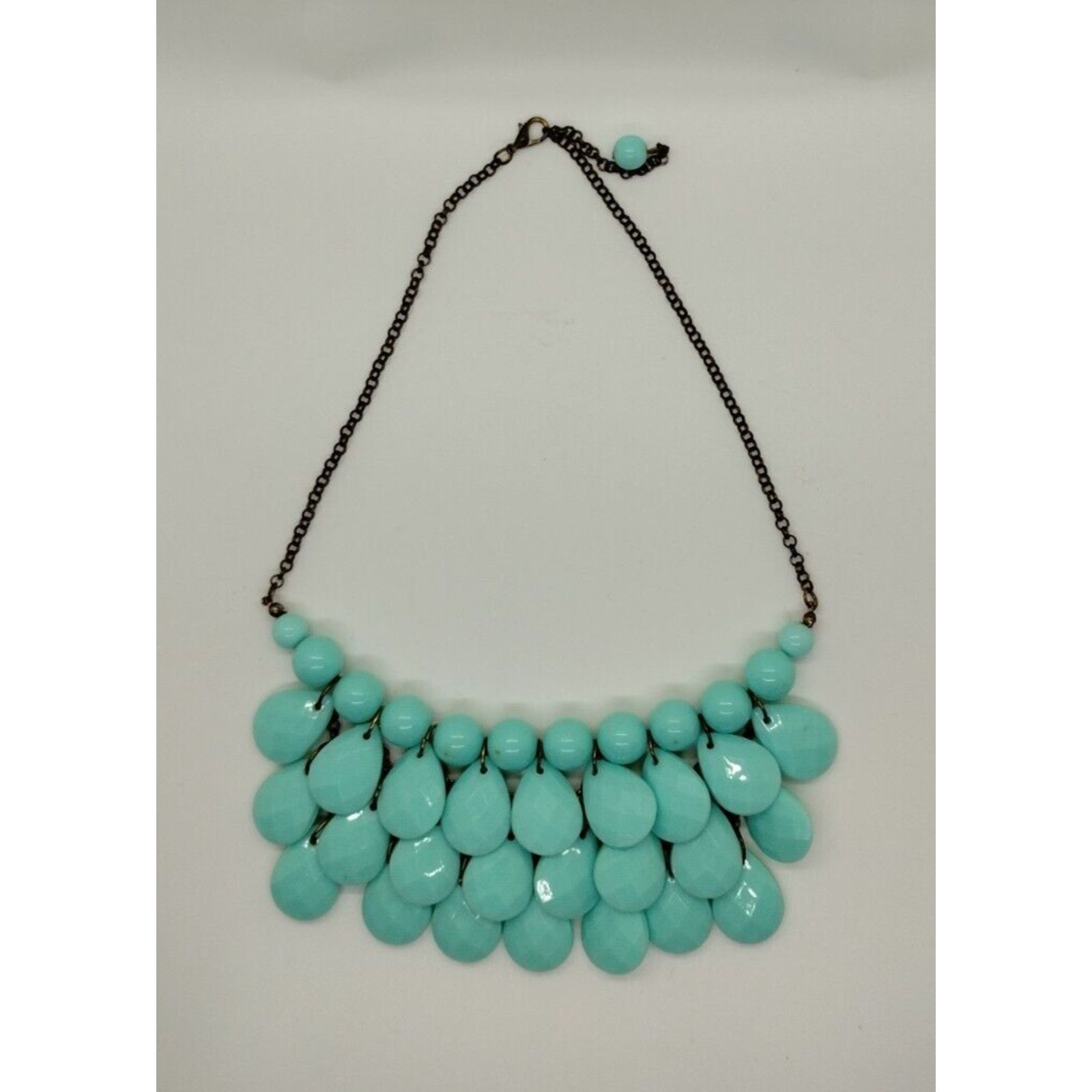 Vintage Vintage Turquoise Faux Gemstones - Beaded - Bib Necklace Size ONE SIZE - 1 Thumbnail