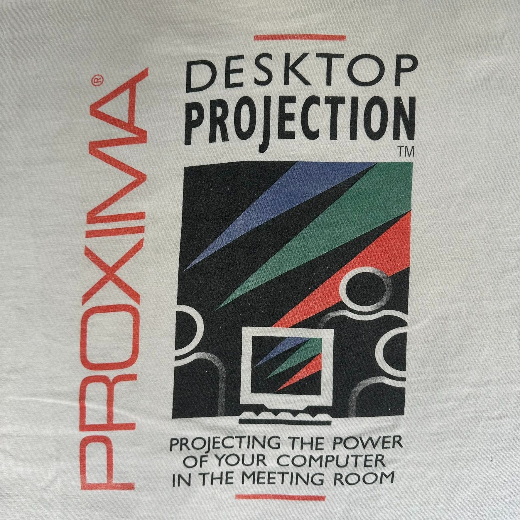 Hanes Vintage 90s Proxima Desktop Projector T-Shirt Retro Tech Tee Size US XL / EU 56 / 4 - 2 Thumbnail