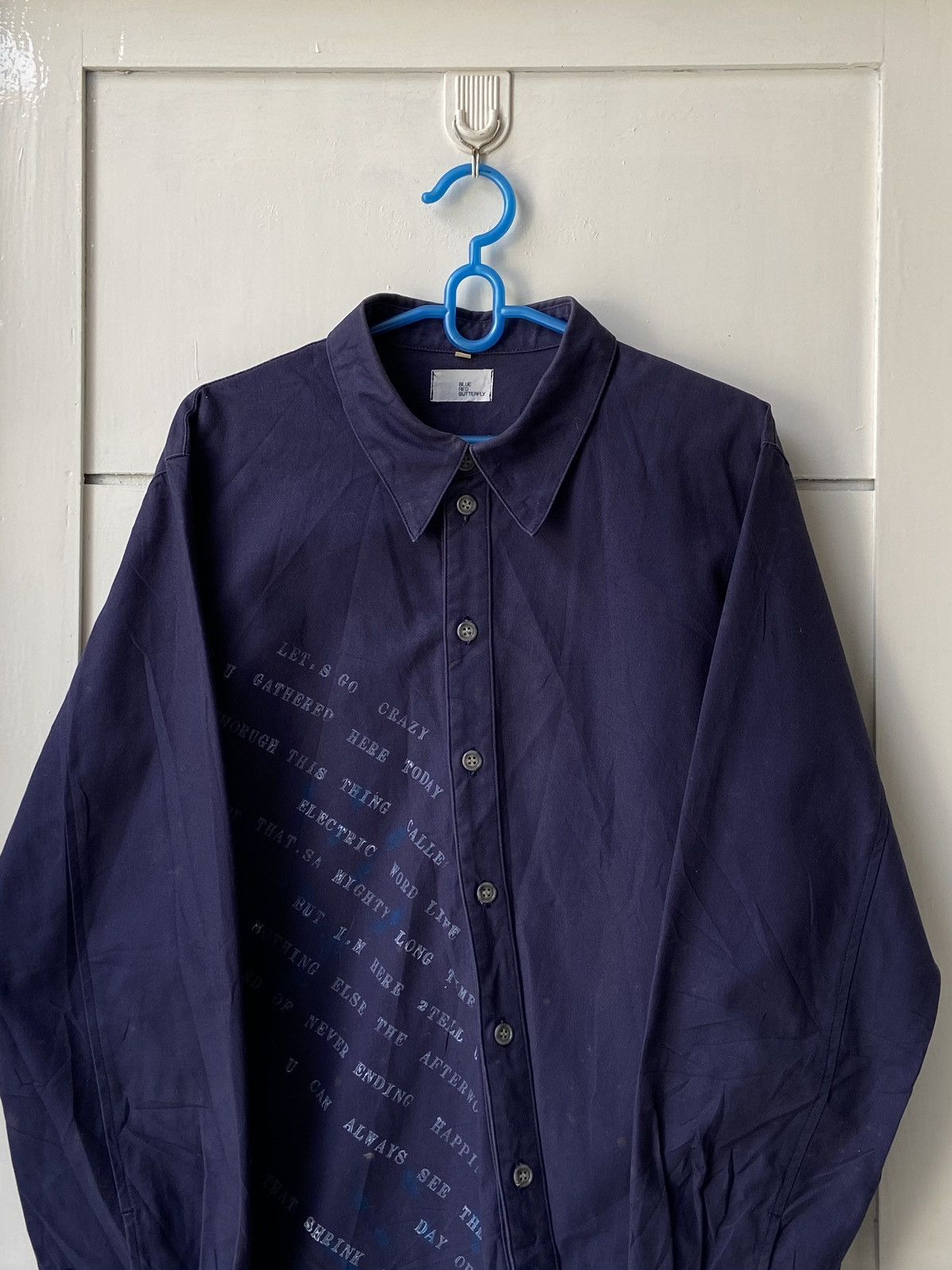 Blue Blue Japan BLUE RED BUTTERFLY Asymetrical Navy Shirt Size US S / EU 44-46 / 1 - 2 Thumbnail