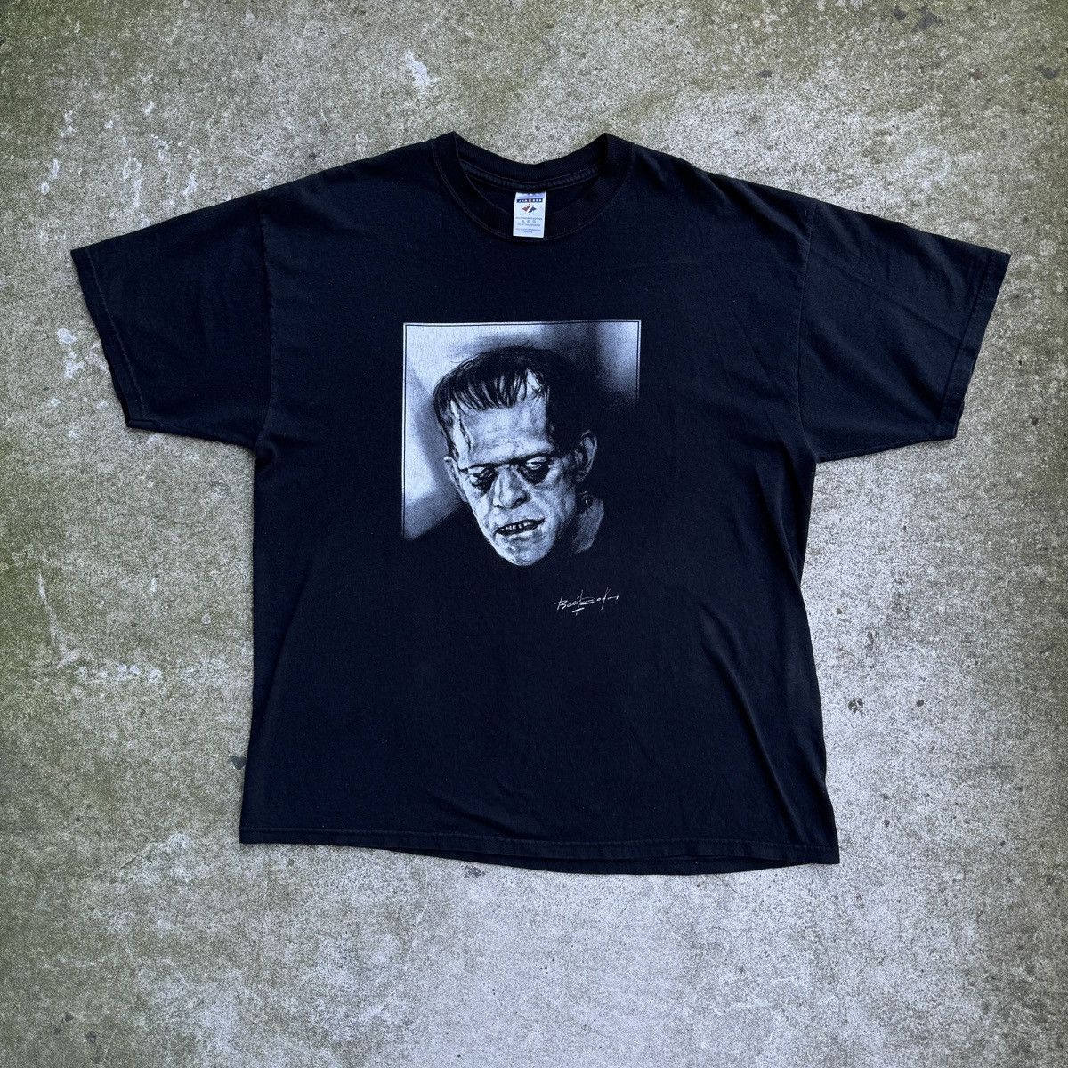 Vintage Vintage Frankenstein Face Sketch Tee Horror ERD Grunge Size US XL / EU 56 / 4 - 1 Thumbnail