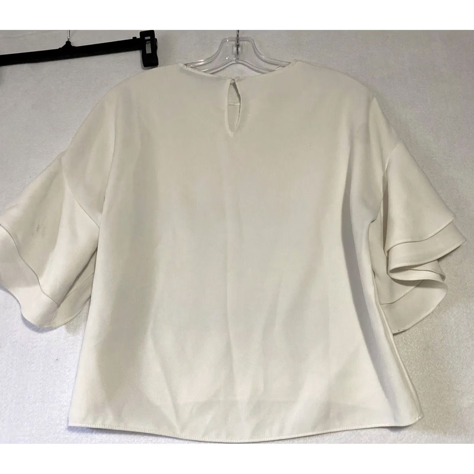 Zara ZARA Blouse Shirt Womens S White Balloon Sleeve Cropped 100% Cotton Lightweight Regular Vintage: No Size S / US 4 / IT 40 - 6 Thumbnail