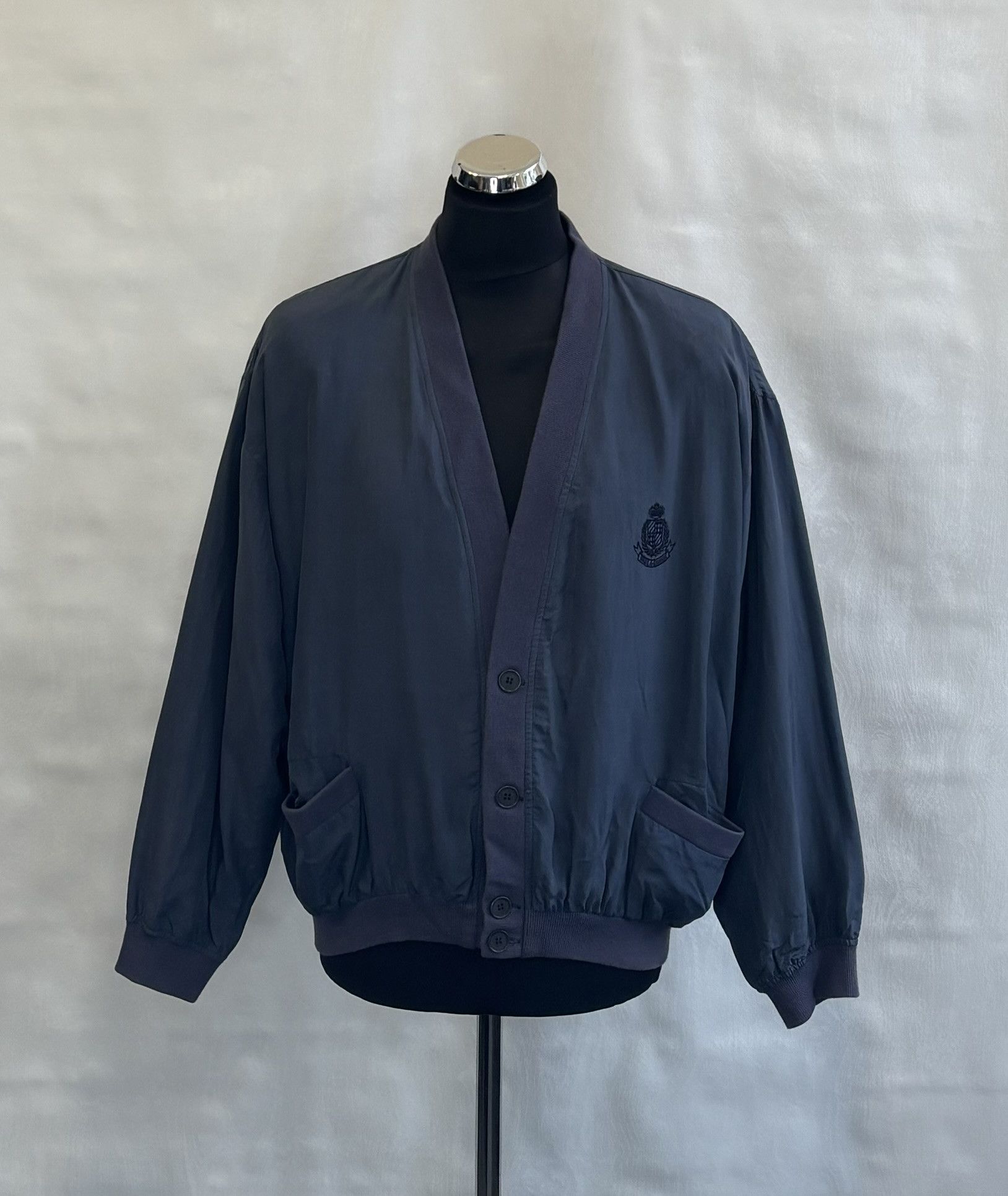 Paul & Shark Paul Shark Bomber Jacket 100% Silk Navy Large Size US L / EU 52-54 / 3 - 1 Thumbnail