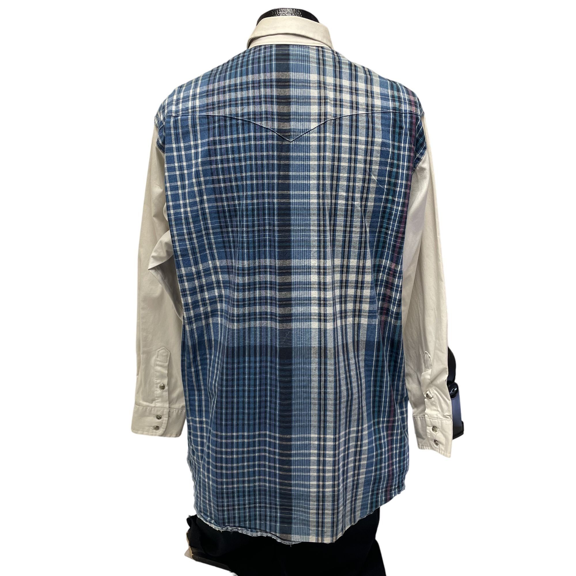 Wrangler NOS New Vtg Wrangler Blue Check Color Block RODEO Shirt Size US L / EU 52-54 / 3 - 3 Thumbnail