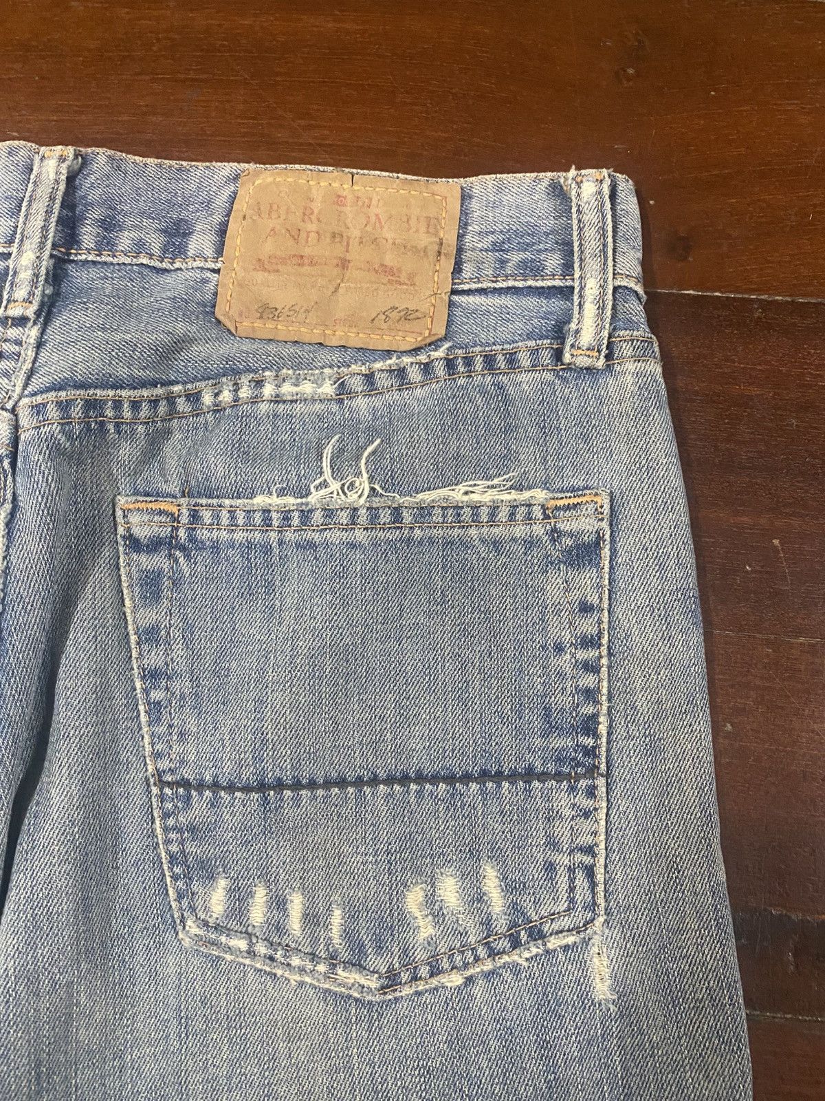 Abercrombie & Fitch Y2k Fitch Baggy Selvedge Vintage distressed mud wash Size US 32 / EU 48 - 13 Thumbnail
