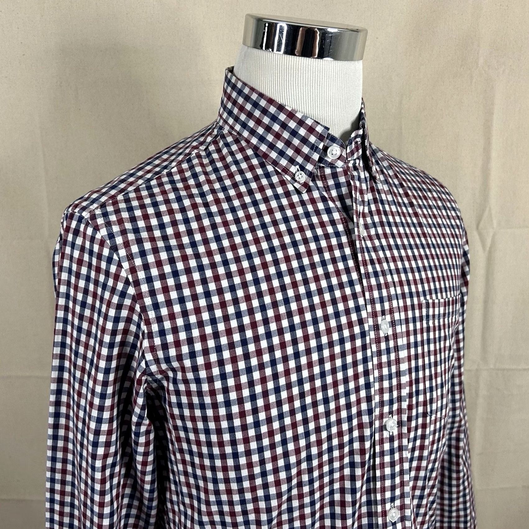 J.Crew J.CREW Shirt Button-Up Plaid Cotton Blend Slim Untucked Flex Wash Red White Blue Multicolor Mens M Size US M / EU 48-50 / 2 - 2 Thumbnail