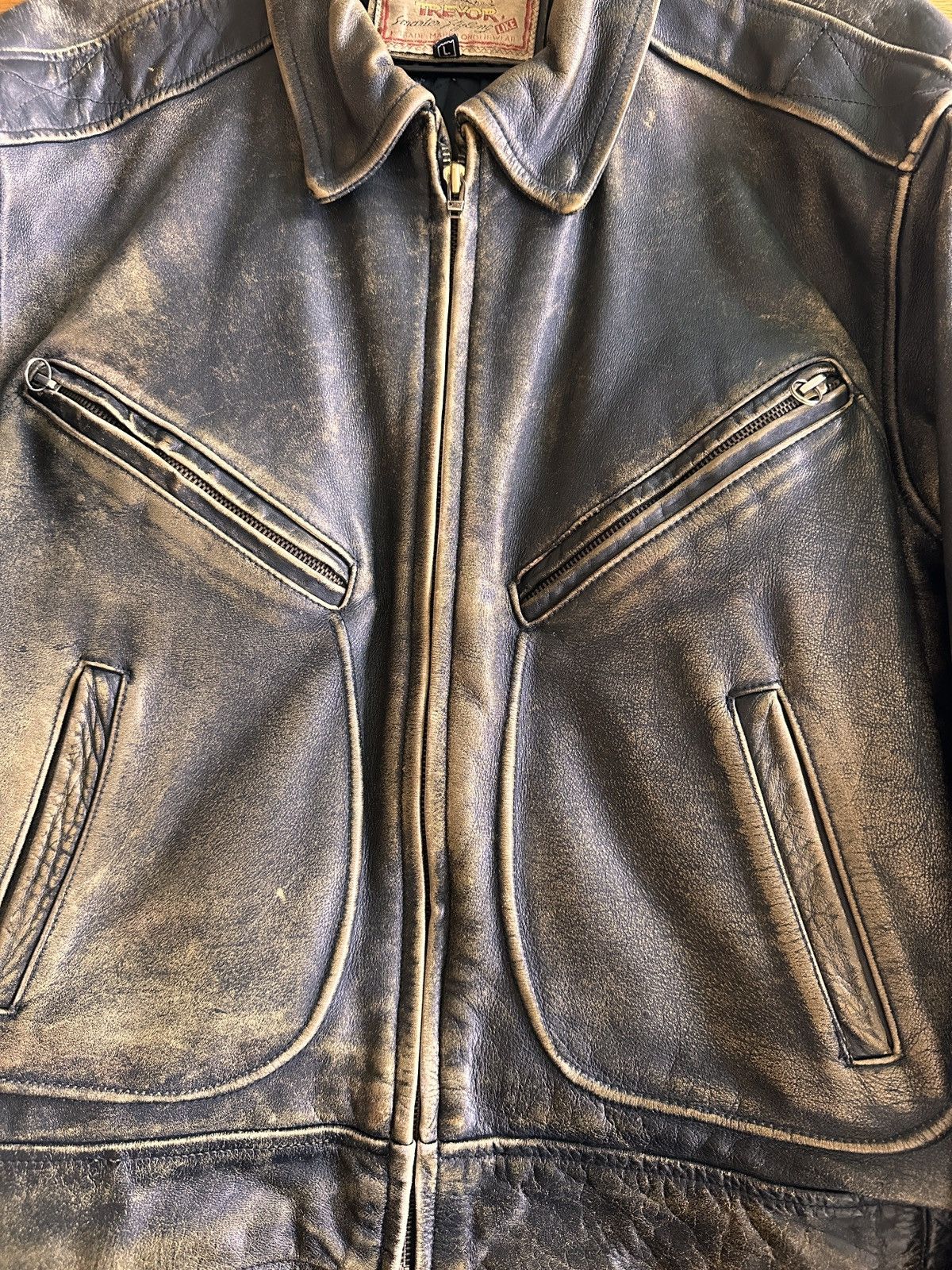Vintage Vintage Lee Trevor Leather Bomber Jacket Size US L / EU 52-54 / 3 - 3 Thumbnail