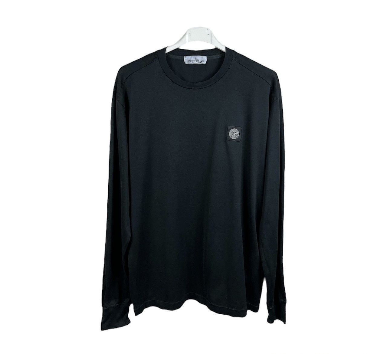 Stone Island shiny technical long sleeve t-shirt chest logo - Main Image
