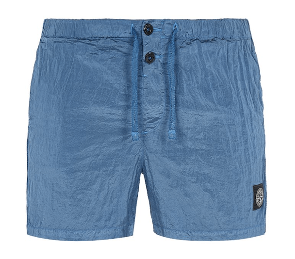 image of Stone Island B0643 Nylon Metal Beach Shorts Mid Blue, Men's (Size 30)