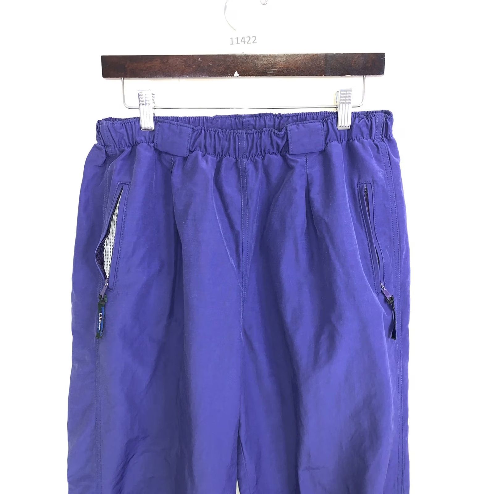 Vintage VINTAGE L.L. Bean Purple Tapered Nylon Zip Ankle Track Pants Pull On Adult Large Size US 33 - 6 Thumbnail