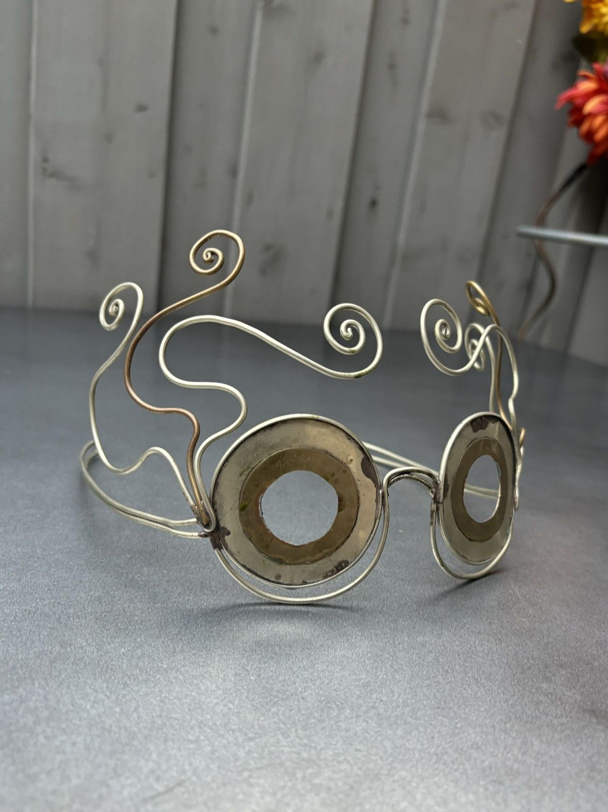 Vintage Vintage Handmade Metal Headpiece Steampunk Costume Chrome OS Size ONE SIZE - 4 Thumbnail