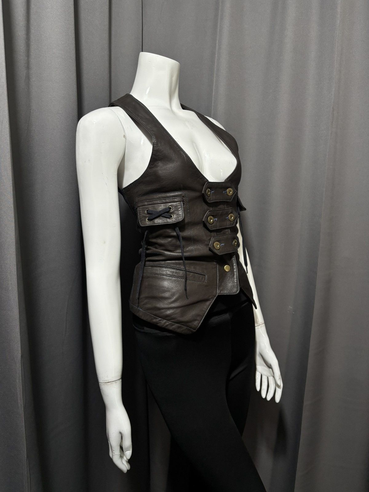 Converse Napoleon Corset Leather Vest Size XS / US 0-2 / IT 36-38 - 5 Thumbnail
