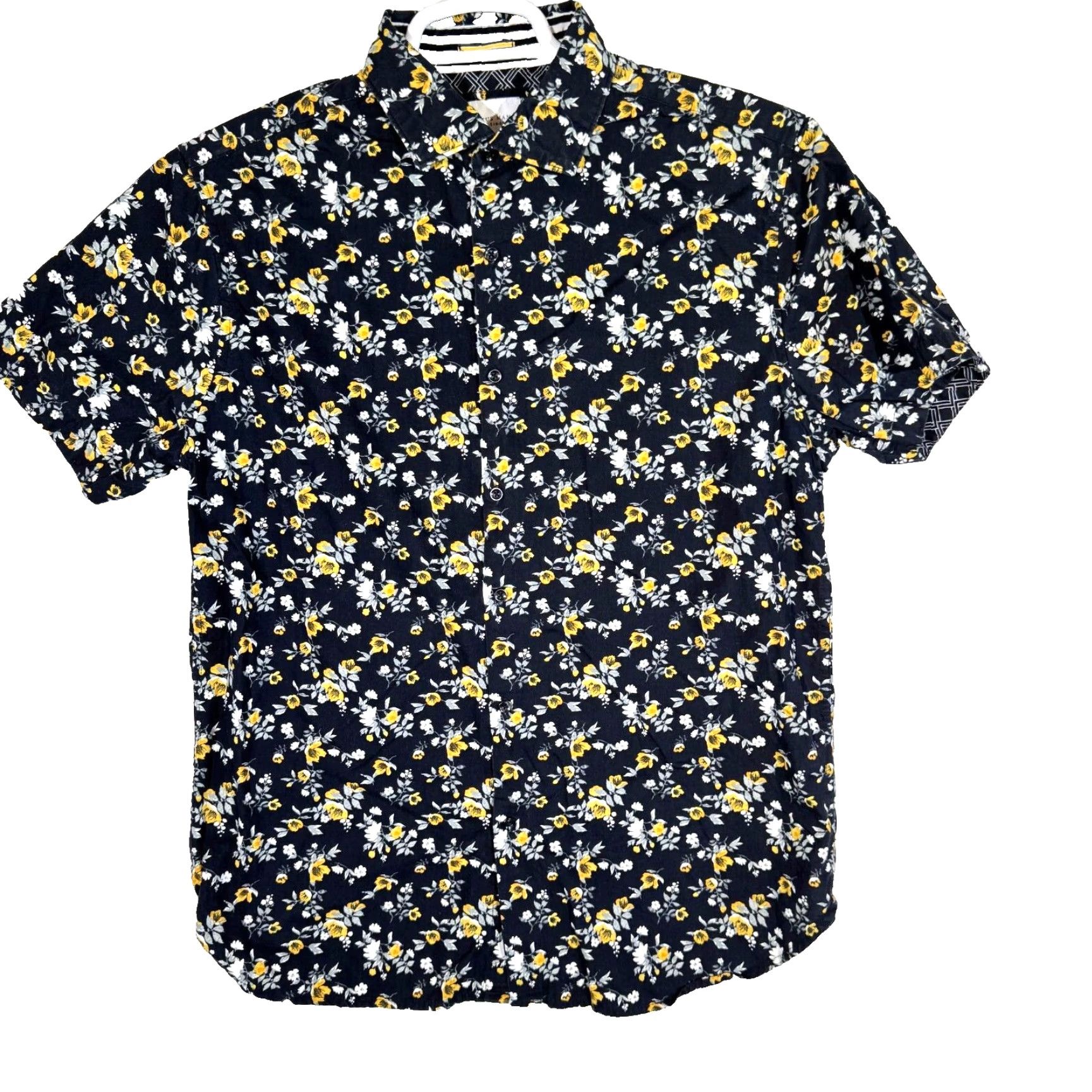 Vintage Cactus Man Black Floral 100% Cotton Short Sleeve Button-Up Shirt Men M Size US M / EU 48-50 / 2 - 2 Thumbnail