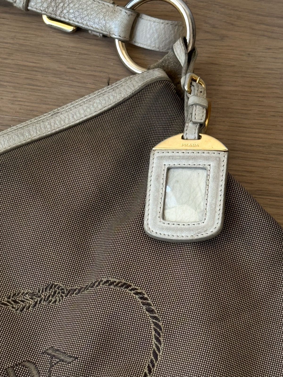 Prada Prada Jacquard Hobo Bag BR4944 Brown White Size ONE SIZE - 3 Thumbnail