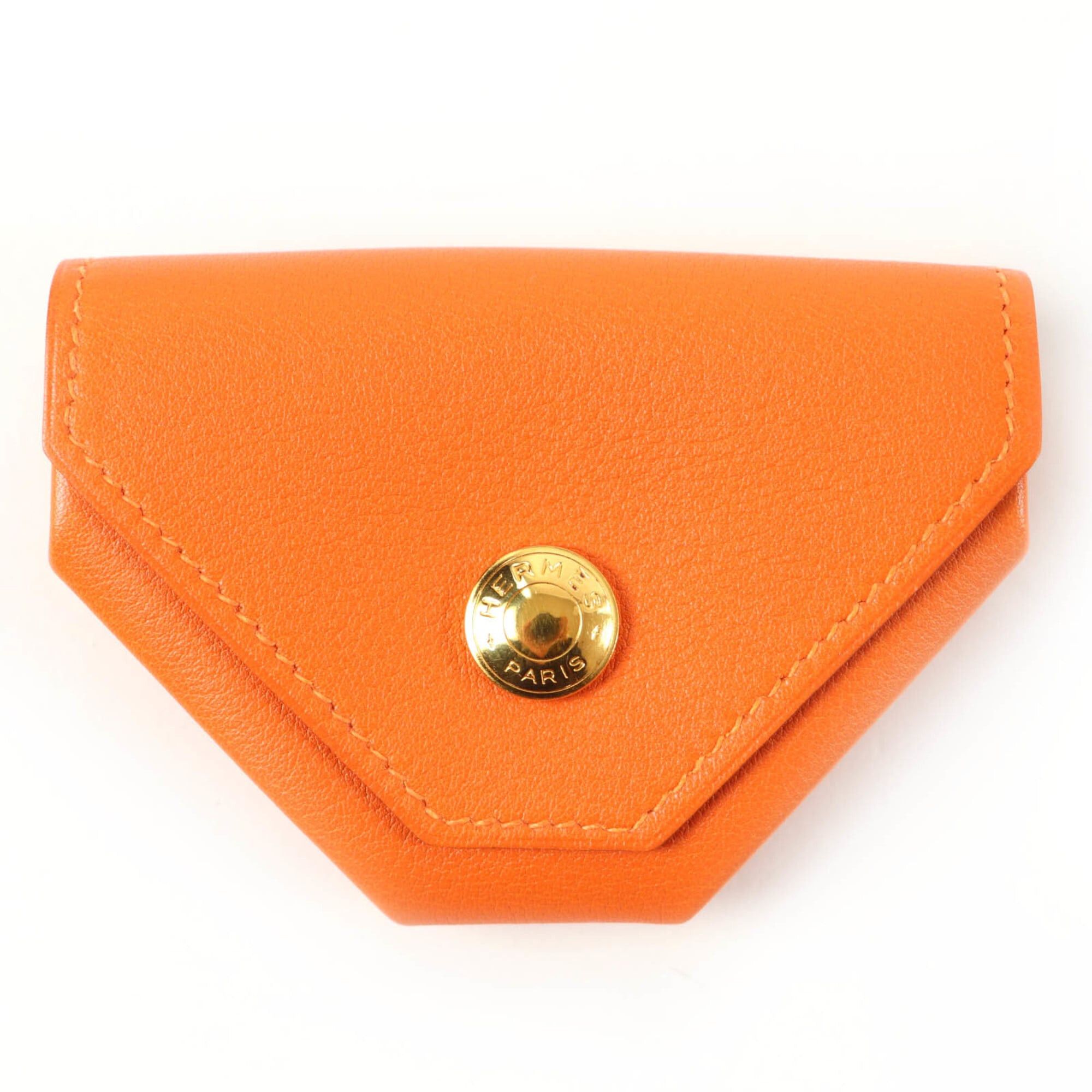 Hermes HERMES Le Vingt-Quatre Veau Gulliver Gold Hardware Sellier Wallet/Coin Case Orange □A Stamp Box Included Made in France Women's Size ONE SIZE - 1 Thumbnail