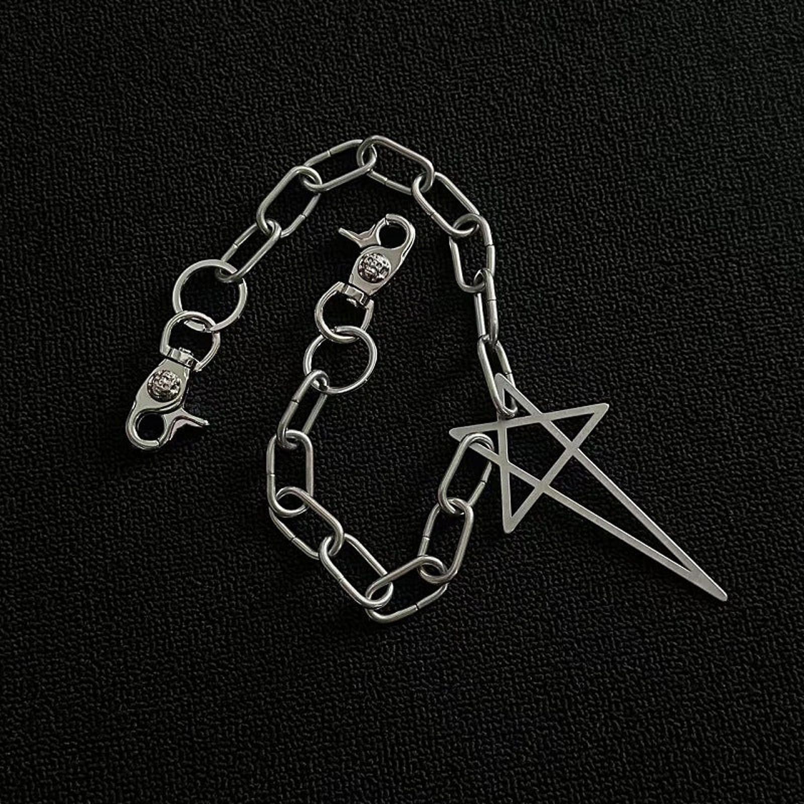 Japanese Brand Silver Chain Link Bracelet with Star Pendant, Modern Jewelry Size ONE SIZE - 6 Thumbnail