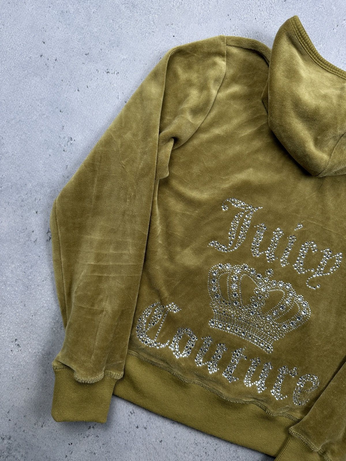 Juicy Couture Juicy Couture Velour Hoodie Rhinestone Crown Y2K Gold 90s Size S / US 4 / IT 40 - 7 Thumbnail