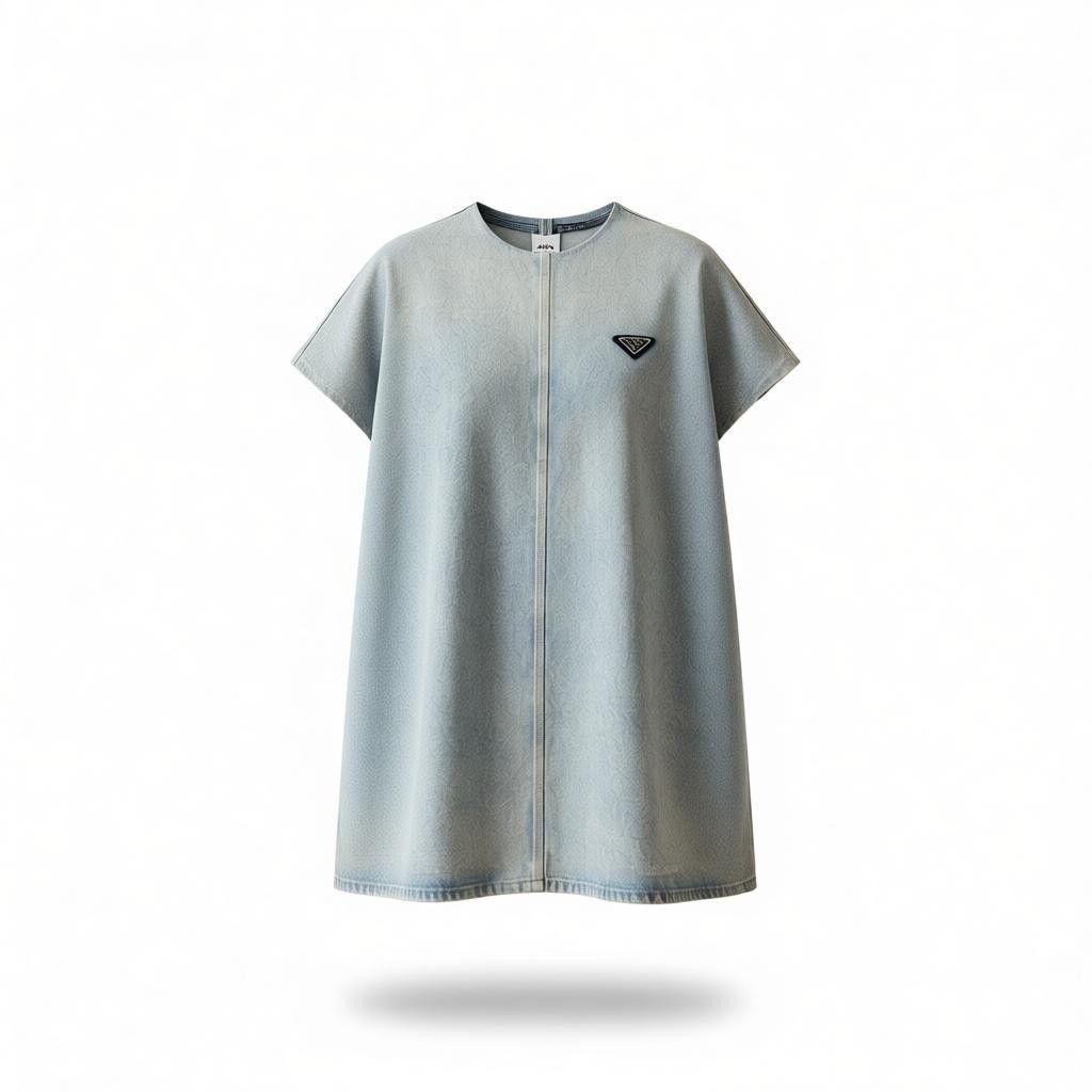 Prada Prada Denim Shift Dress Light Blue Size 38 Excellent Size M / US 6-8 / IT 42-44 - 2 Thumbnail