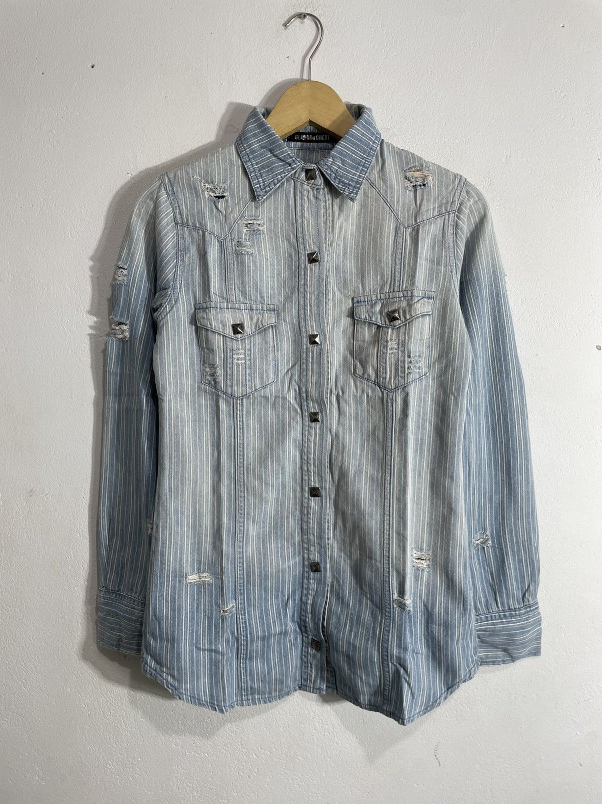 If Six Was Nine STUDED RIPPED DISTRESSED SHIRT IFSIXWASNINE PUNK STYLE Size US S / EU 44-46 / 1 - 1 Thumbnail
