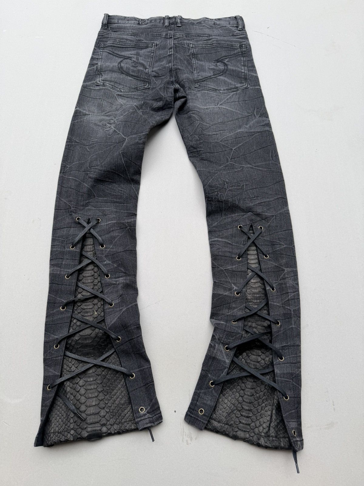 Japanese Brand lace up flare jeans Size US 32 / EU 48 - 4 Thumbnail