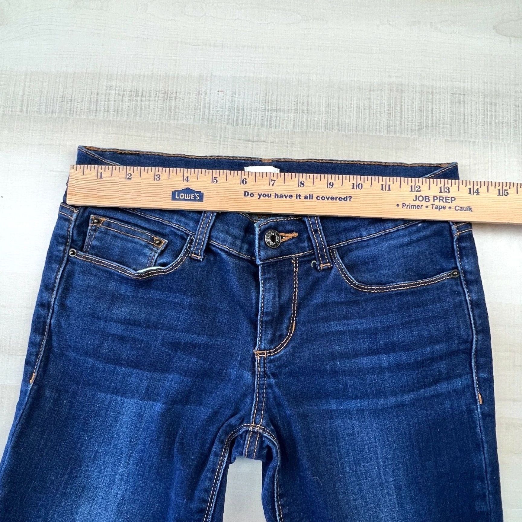 Vintage Sneak Peek Women's Junior Skinny Jeans Size 3 Low Rise Dark Blue Stretch Denim Size 26" / US 2 / IT 38 - 7 Thumbnail