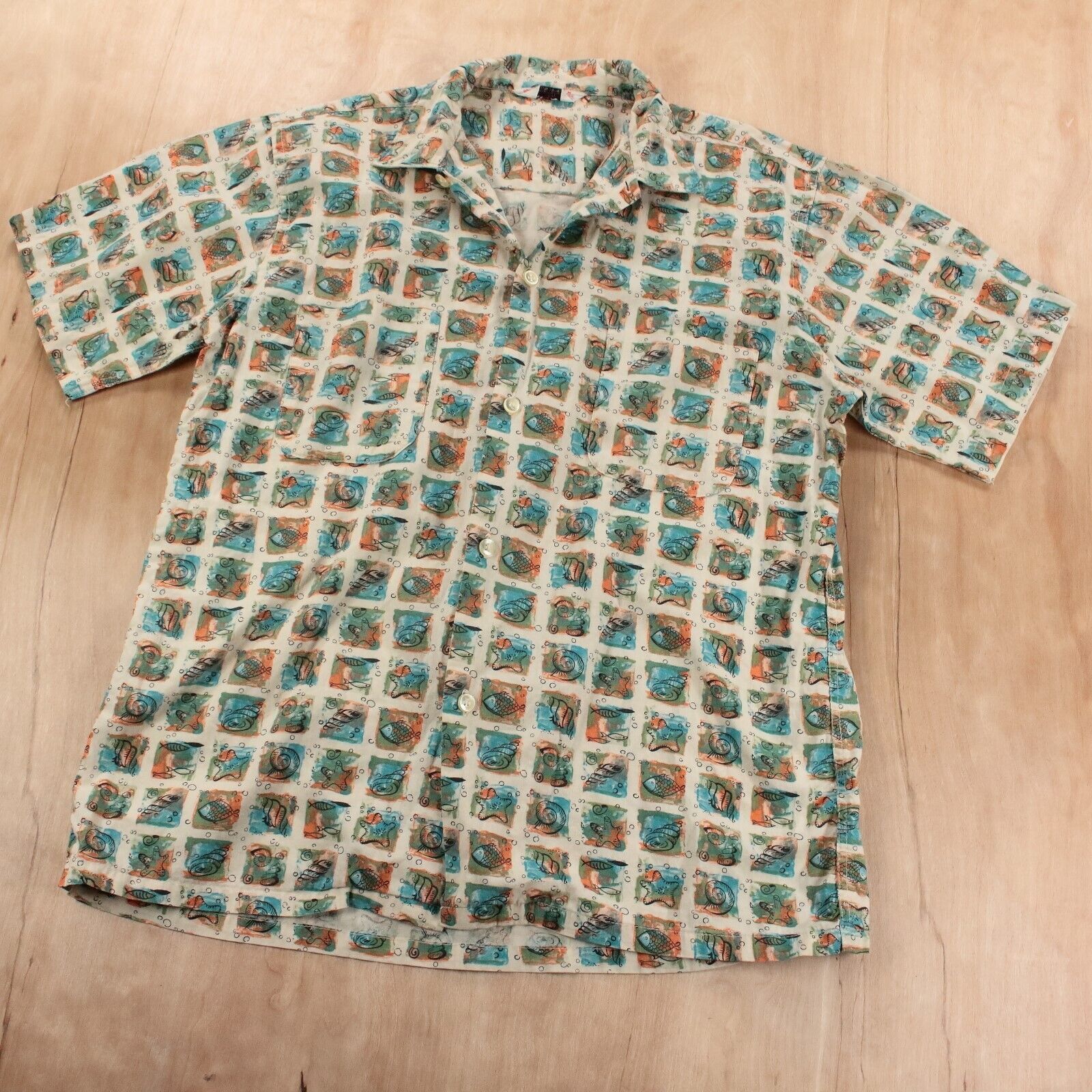 Vintage vtg 50s 60s LORD LEX shirt MEDIUM camp beach print rockabilly ...