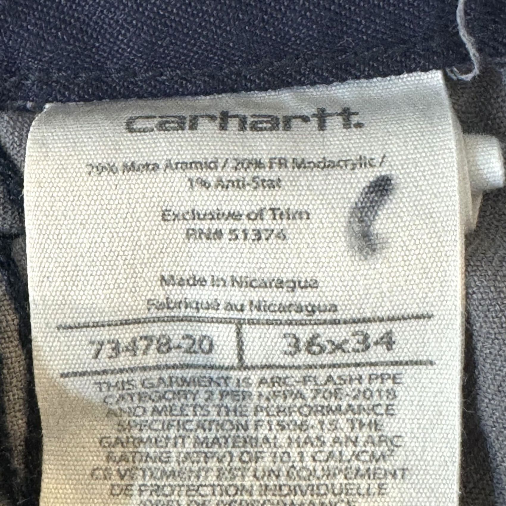 Carhartt Carhartt FR Work Pants Mens 36x34 Measured 36x33 Navy CAT2 Arc Flash Reflective Size US 36 / EU 52 - 4 Thumbnail