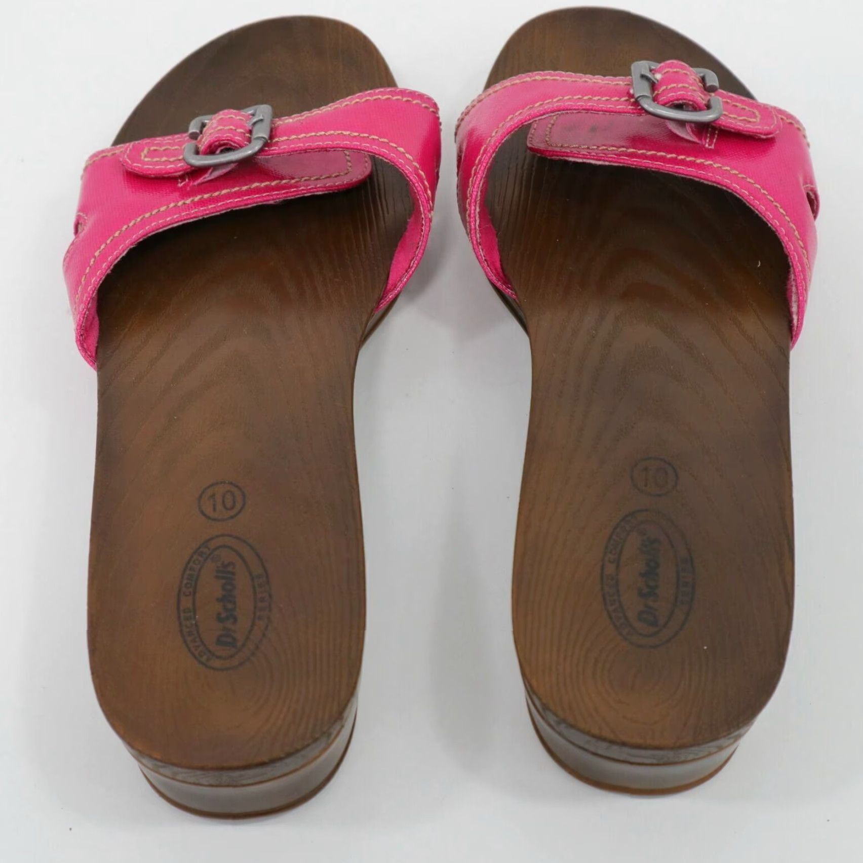 Dr. Scholl's Sandals Womens 10 Hot Pink Buckle Slip On Comfort