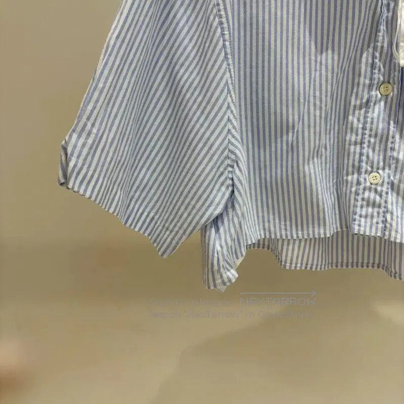 Miu Miu Miu Miu Blue Striped Cropped Women's Shirt . Size M / US 6-8 / IT 42-44 - 5 Thumbnail