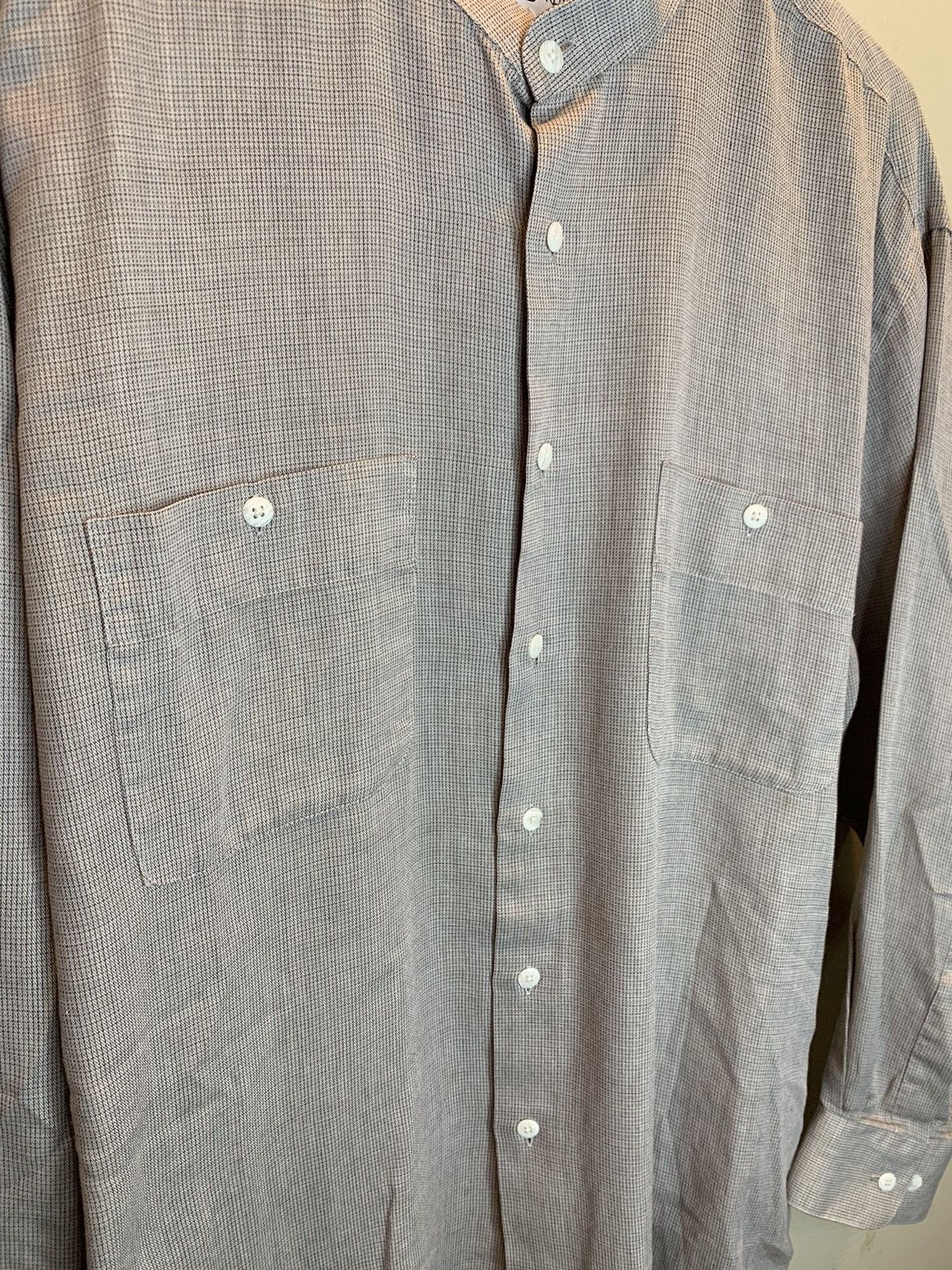 Yves Saint Laurent *RARE* Vintage Yves Saint Laurent Band Collar Button Shirt L Size US L / EU 52-54 / 3 - 4 Thumbnail