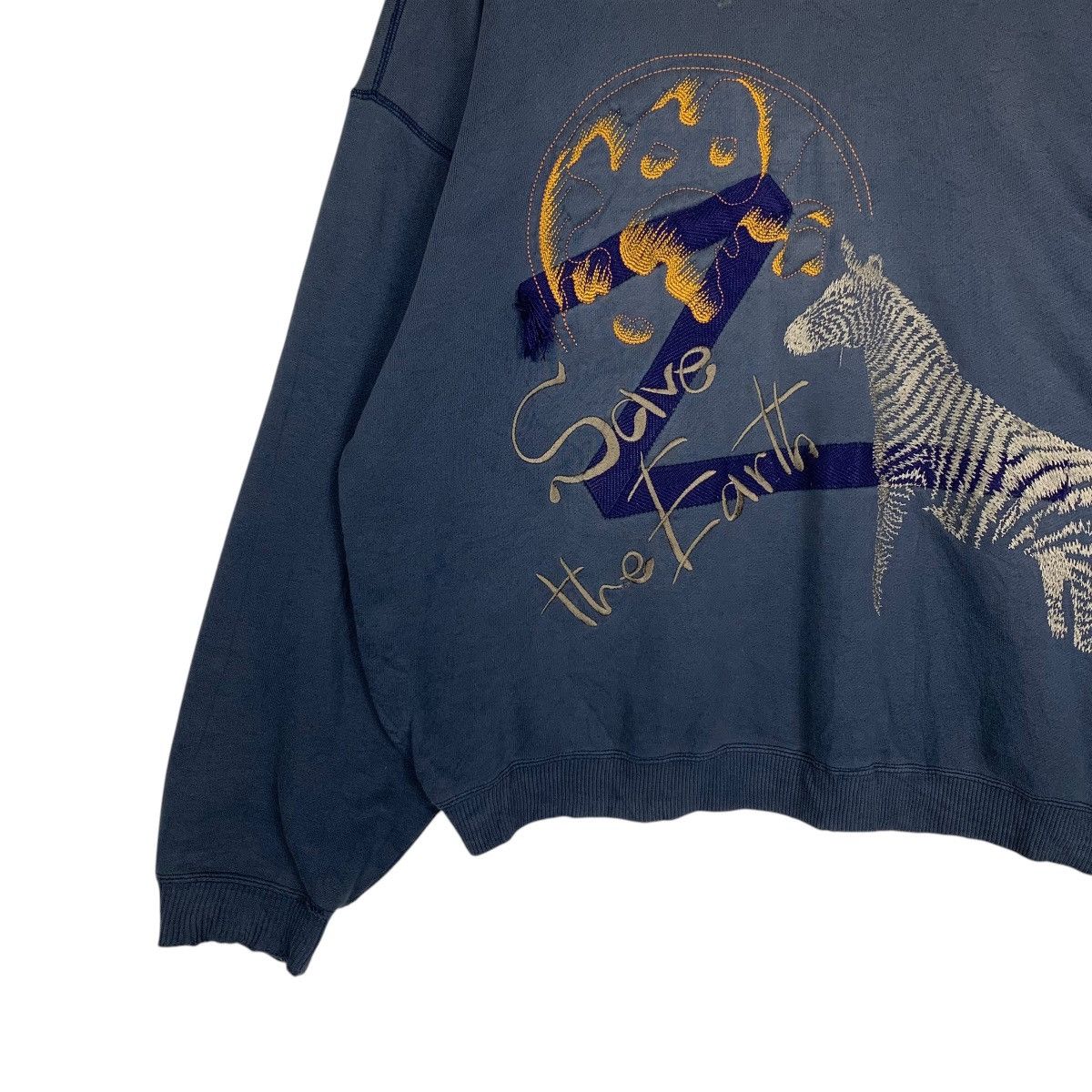 Japanese Brand PIA SPORTS Save The Earth Graphics Sweatshirt #1490-C67 Size US M / EU 48-50 / 2 - 3 Thumbnail