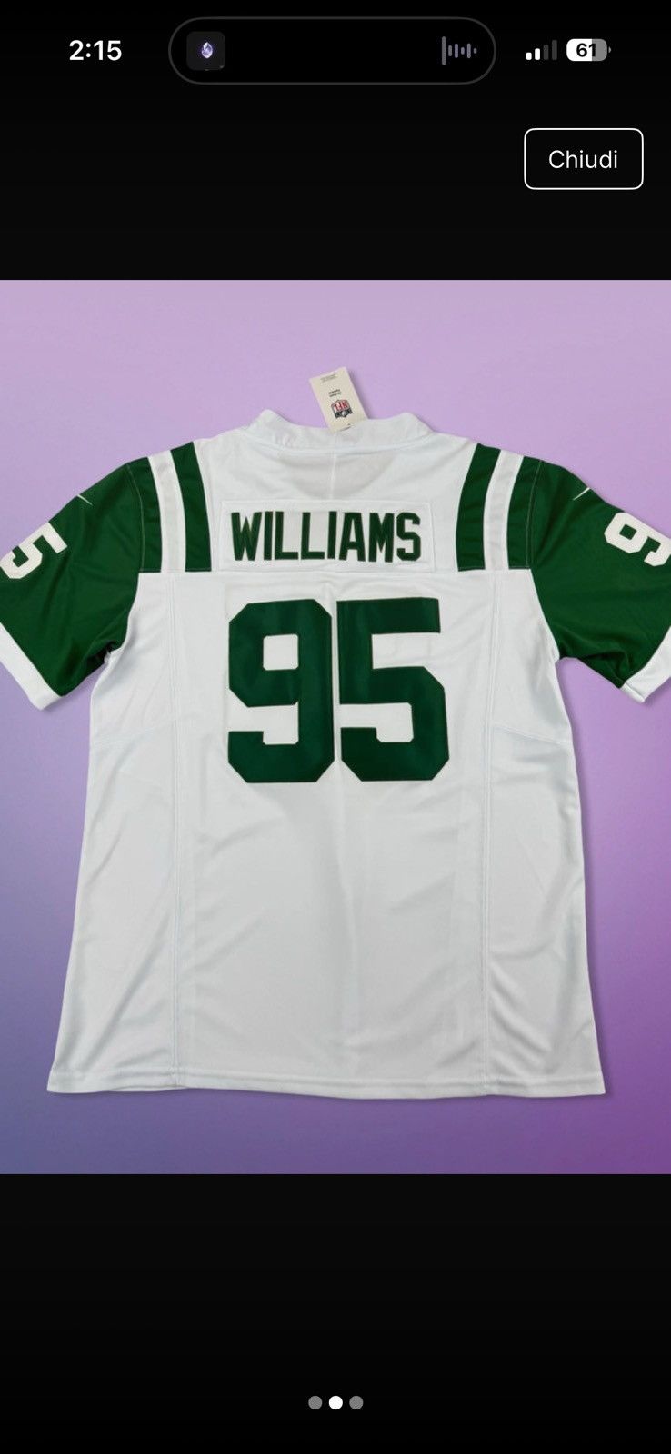 NFL Jersey New York Jets Quinnen Williams #95 Size US M / EU 48-50 / 2 - 2 Thumbnail