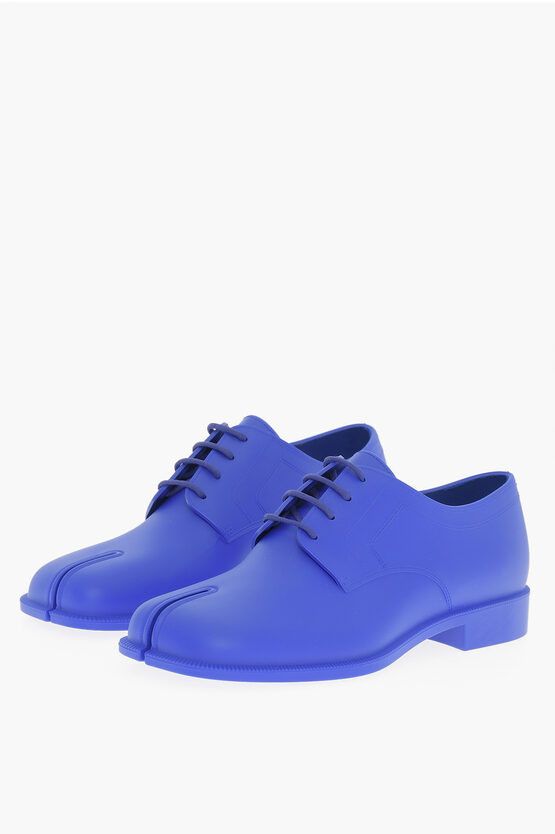 image of Maison Margiela Mm22 Solid Color Pvc Derby Shoes in Blue, Women's (Size 8)