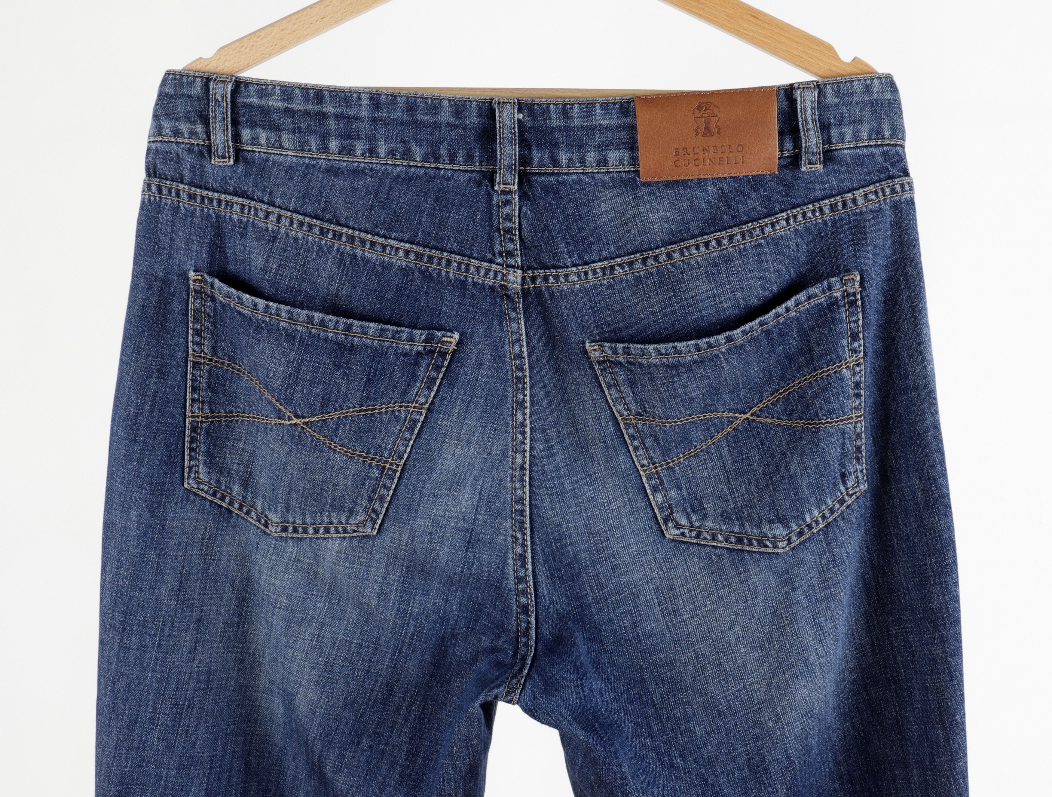 Brunello Cucinelli BRUNELLO CUCINELLI Size IT48 Navy Blue Denim Cotton Jeans Size US 32 / EU 48 - 6 Thumbnail
