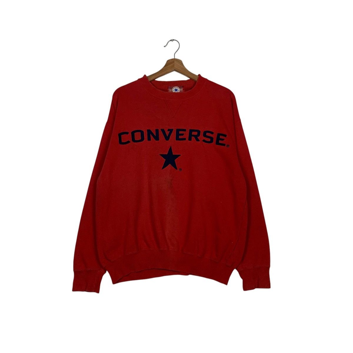Converse CONVERSE Embroidery Big Logo Crewneck Sweatshirt #1969-C86 Size US L / EU 52-54 / 3 - 1 Thumbnail
