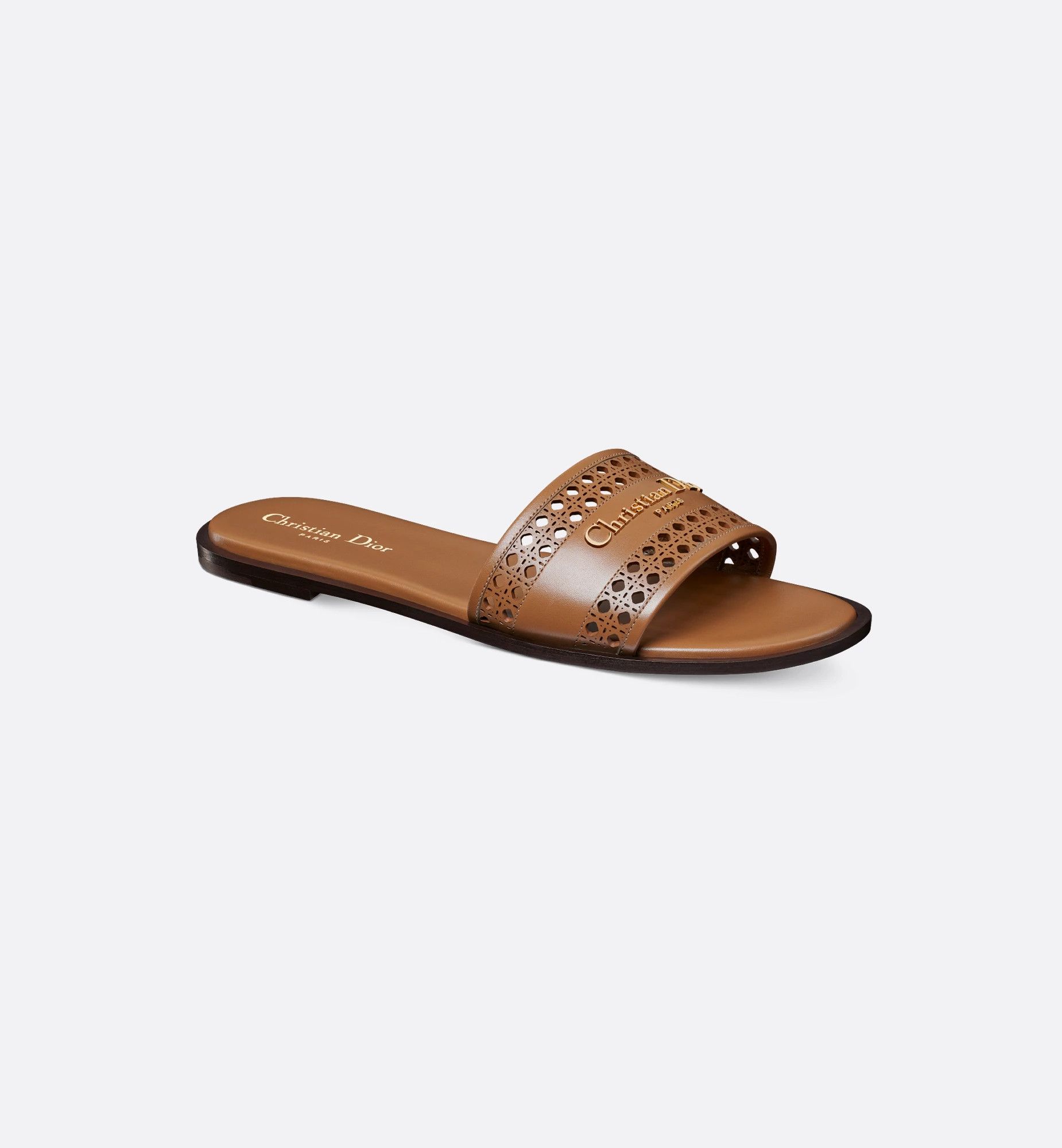 Dior Dior D-Lane Dway Micro Cannage Leather Slide Flat Sandal 37 Size US 7 / IT 37 - 5 Thumbnail