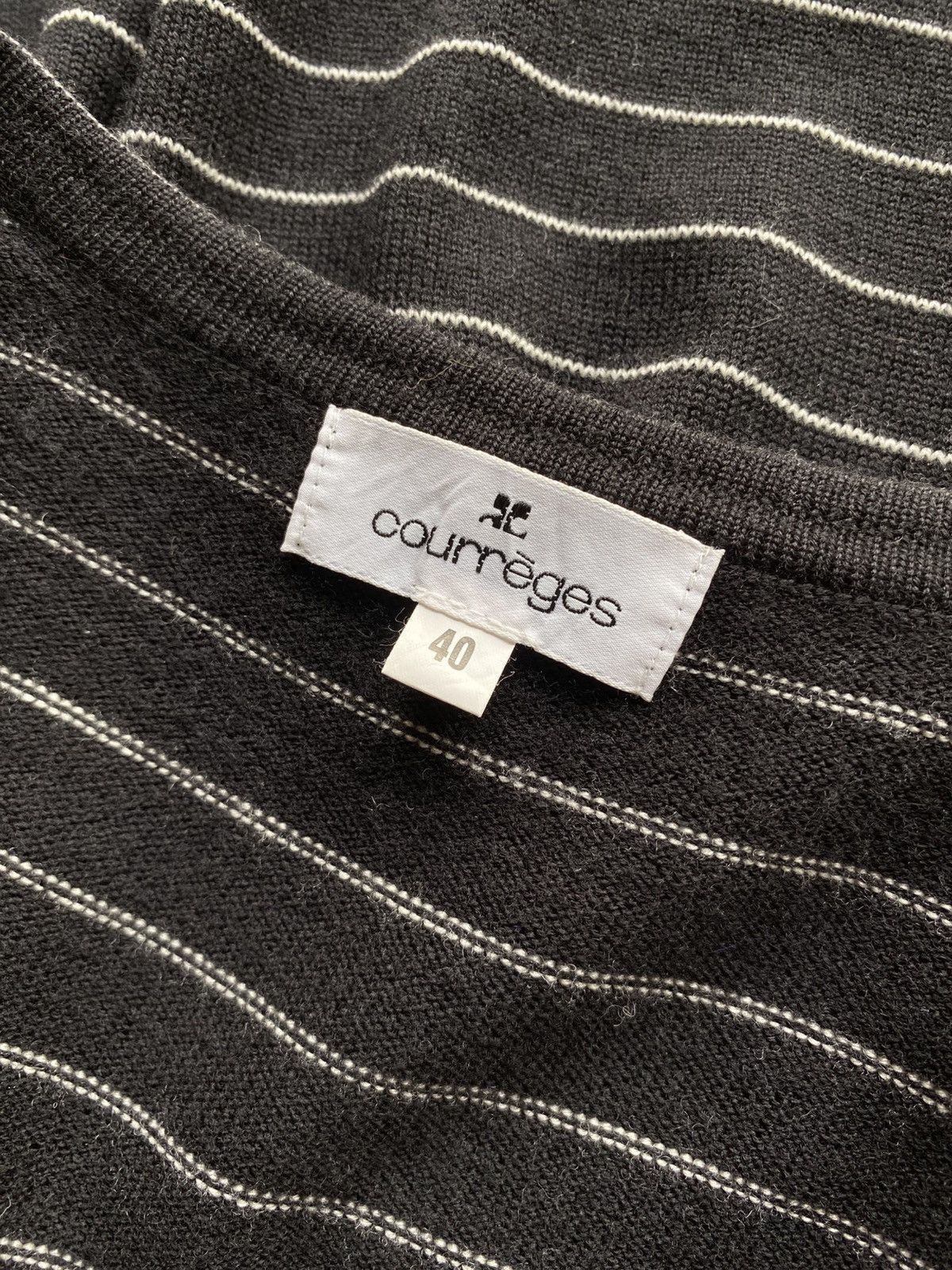 Courreges Courrèges Black Striped Cardigan. Size ONE SIZE - 3 Thumbnail