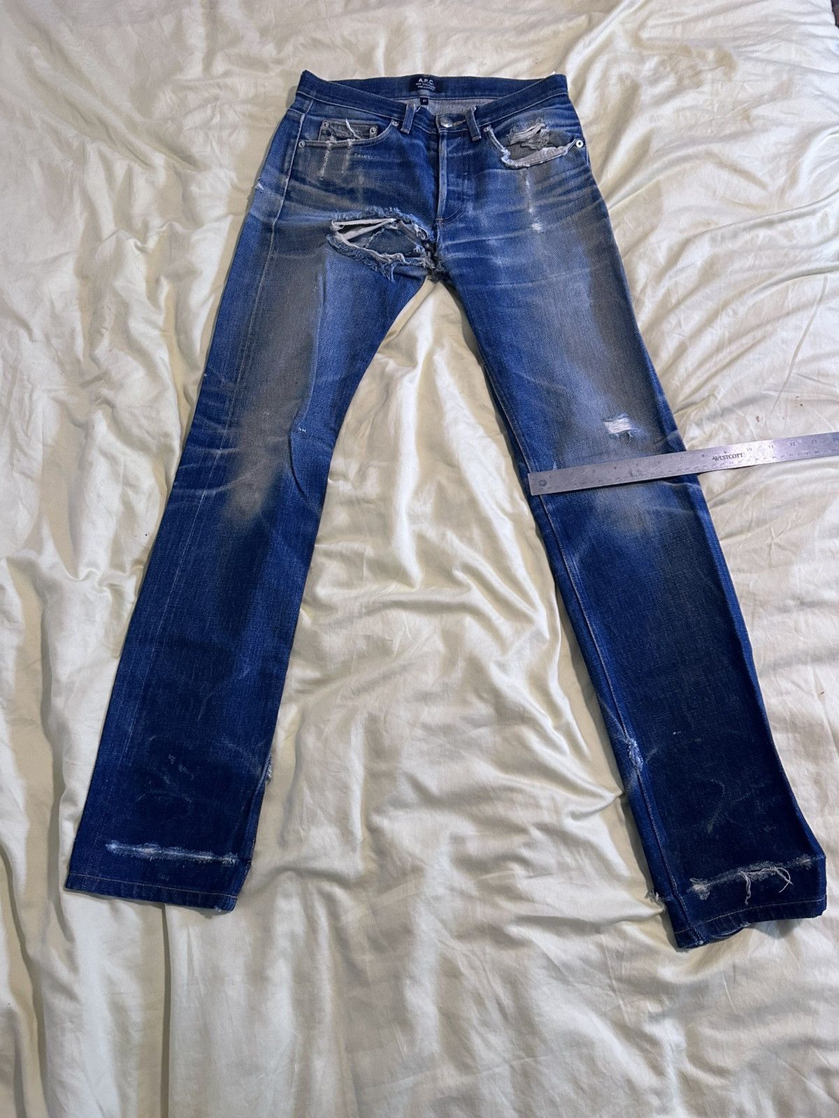 A.P.C. A.P.C. Heavily Distressed Indigo Denim Jeans Size US 27 - 3 Thumbnail