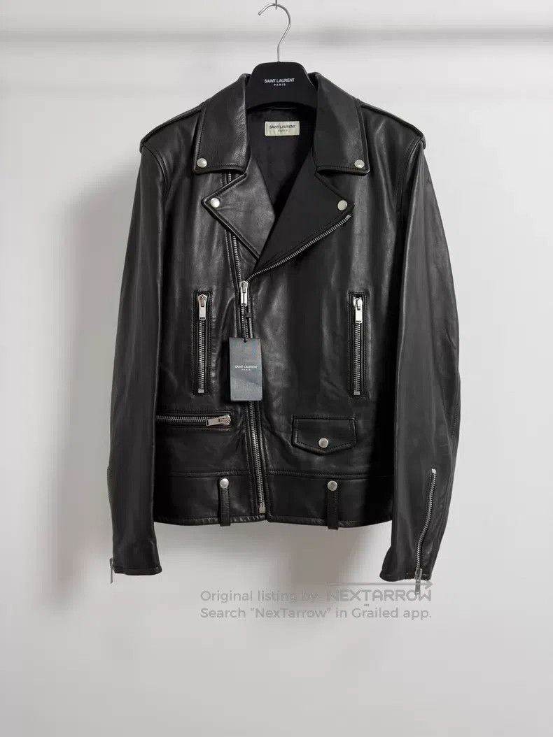 Saint Laurent Paris Saint Laurent Paris Black Leather Biker Jacket i Size US L / EU 52-54 / 3 - 1 Thumbnail