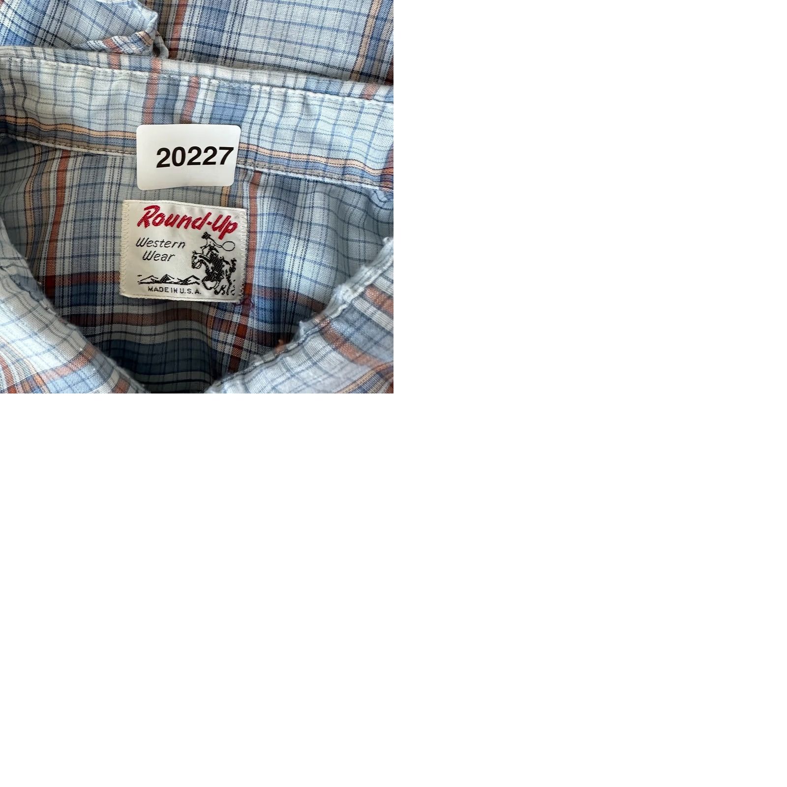 Vintage VINTAGE Round Up Shirt Mens L Blue Plaid Cowboy Western 70s Snap Button-Up Shirt Size US L / EU 52-54 / 3 - 10 Thumbnail