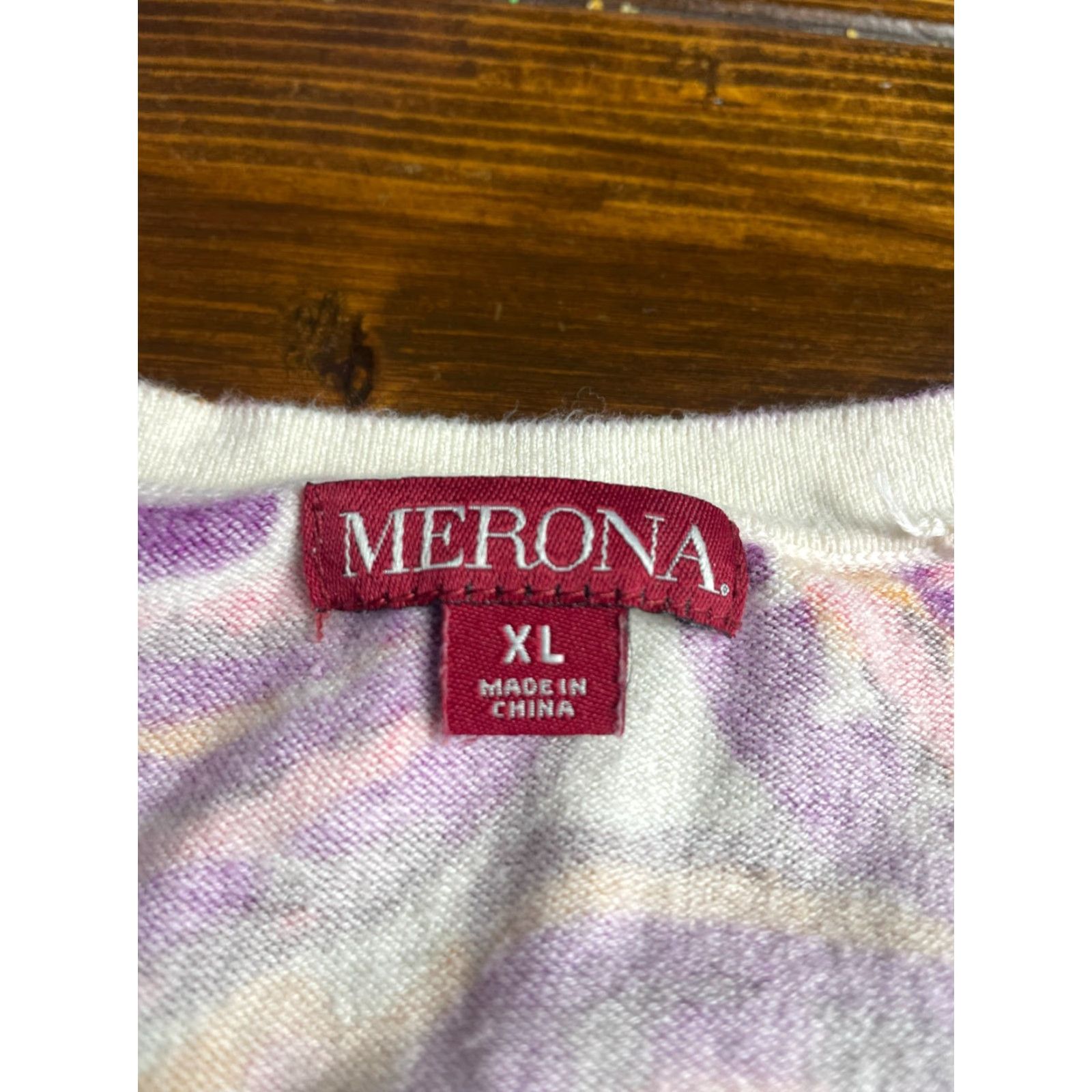 Merona Merona Cardigan Sweater Womens XL Pink Brown Purple - Casual, Regular Fit, Long Sleeve Size XL / US 12-14 / IT 48-50 - 7 Thumbnail