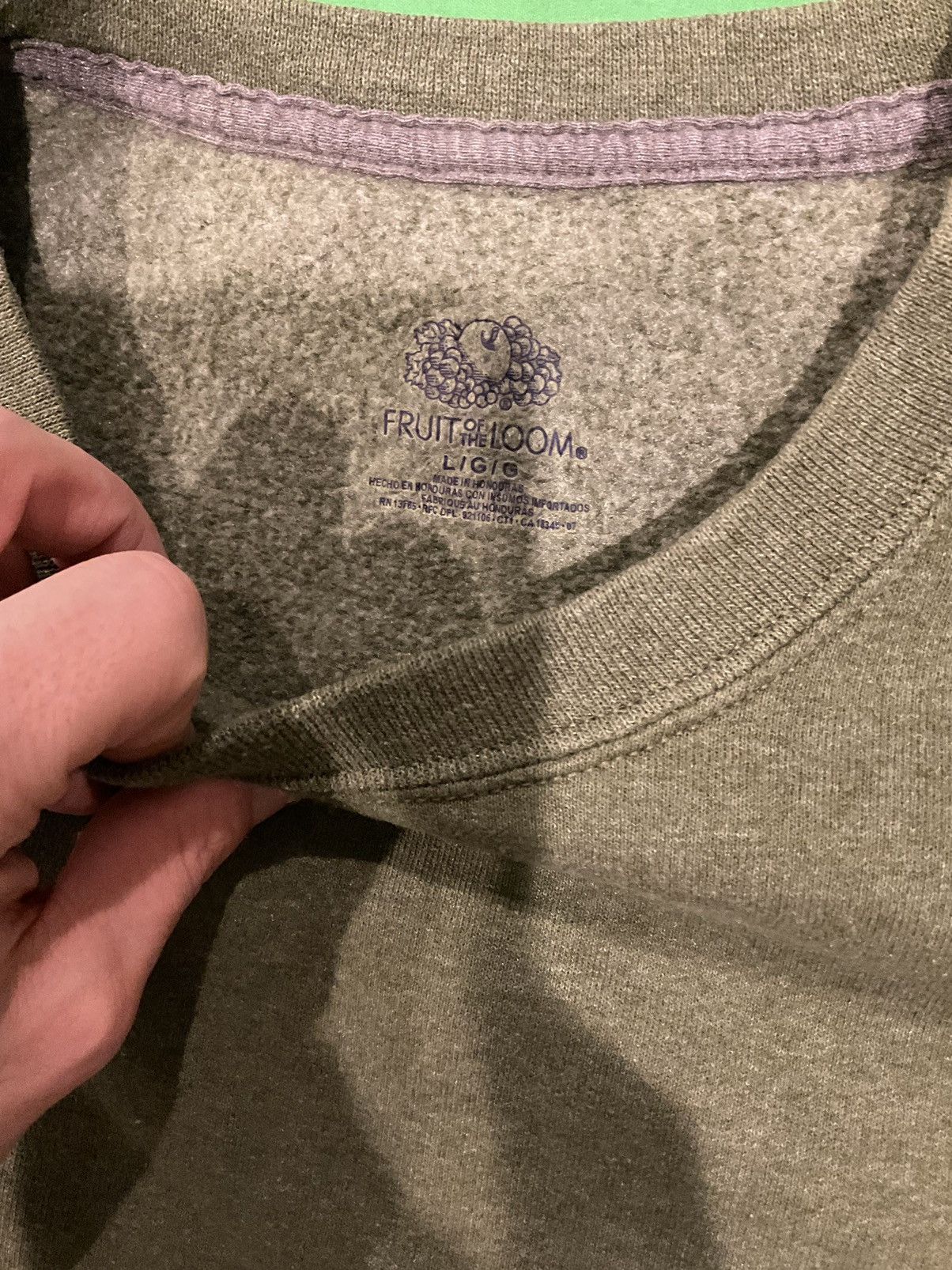 Fruit Of The Loom × Vintage Vintage Green Blank crewneck Size US L / EU 52-54 / 3 - 2 Thumbnail