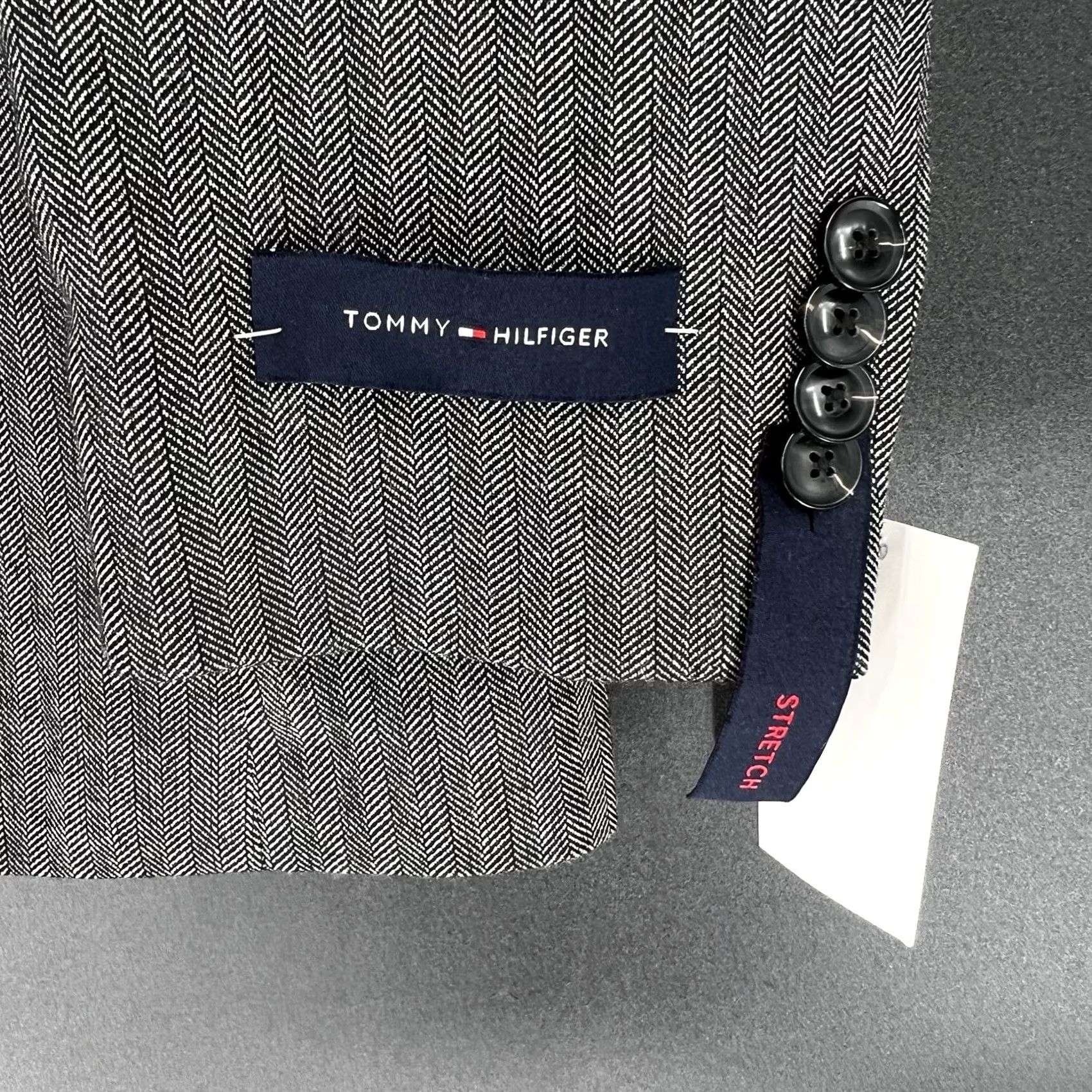 Tommy Hilfiger Tommy Hilfiger Mens TH Flex Modern Fit Solid Weave Sport Coat Gray 40L Size US XXS / EU 40 - 2 Thumbnail