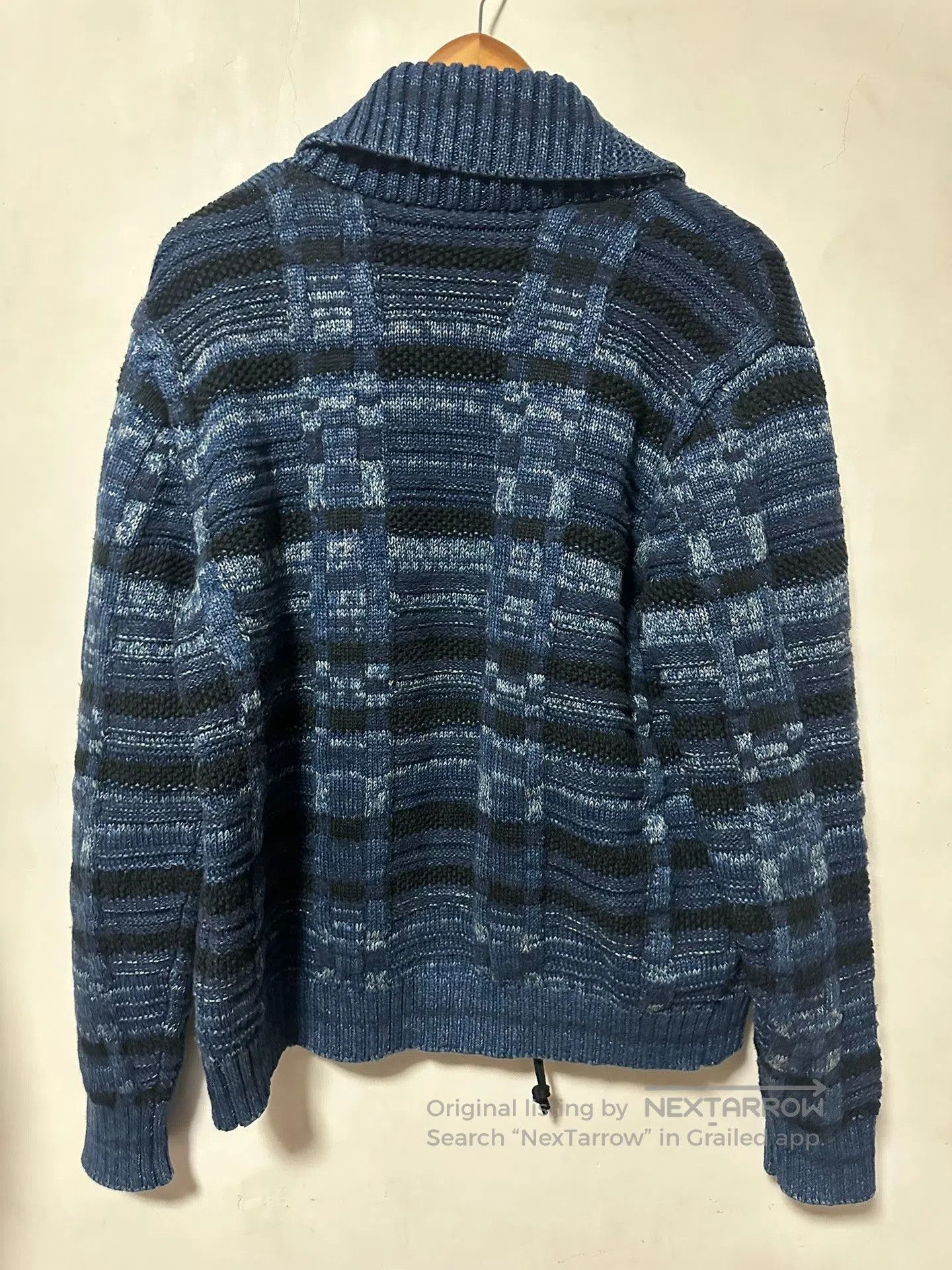 RRL Ralph Lauren RRL Indigo Dyed Shawl Collar Zip Cardigan. Size US M / EU 48-50 / 2 - 7 Thumbnail